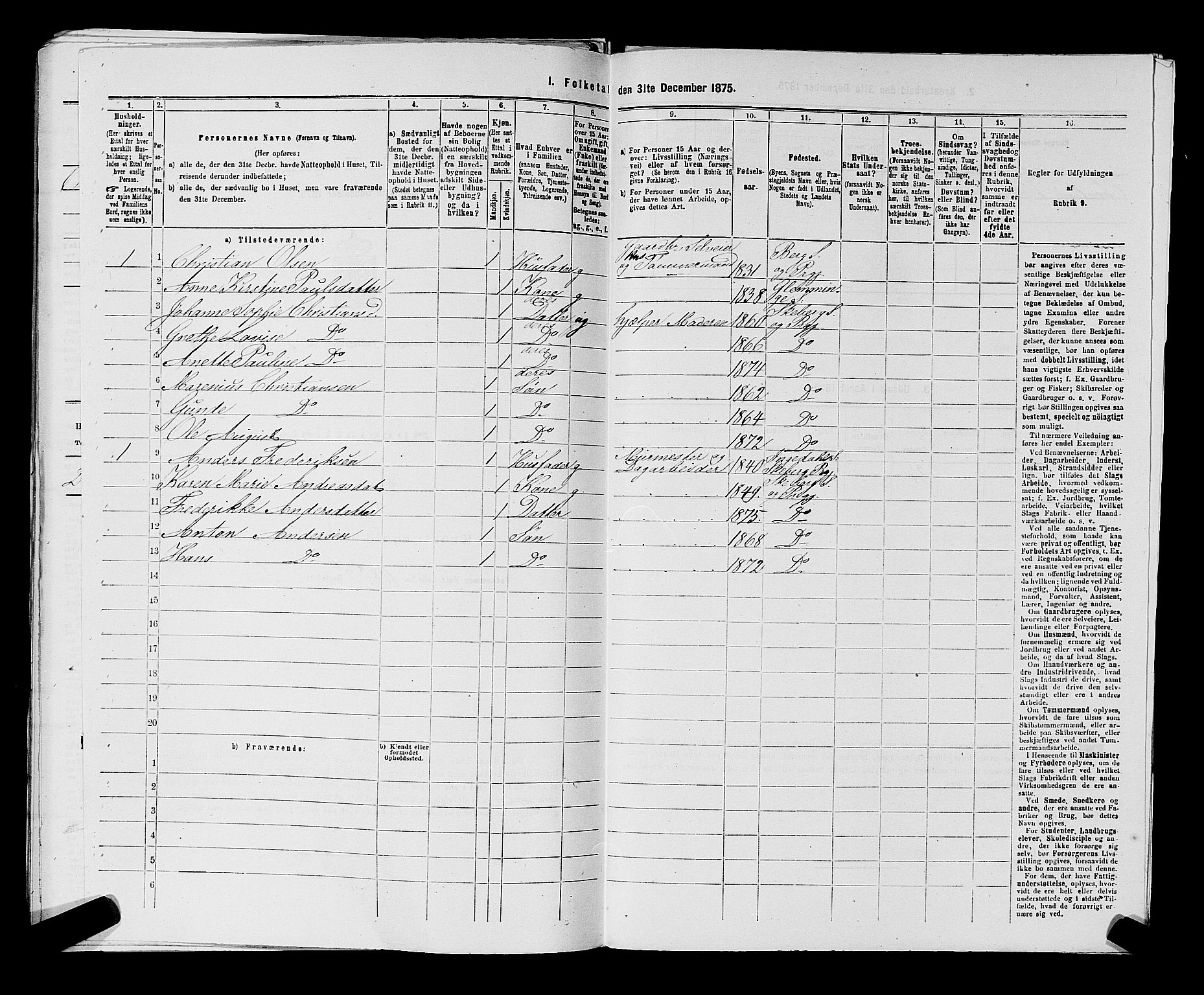 RA, 1875 census for 0115P Skjeberg, 1875, p. 999
