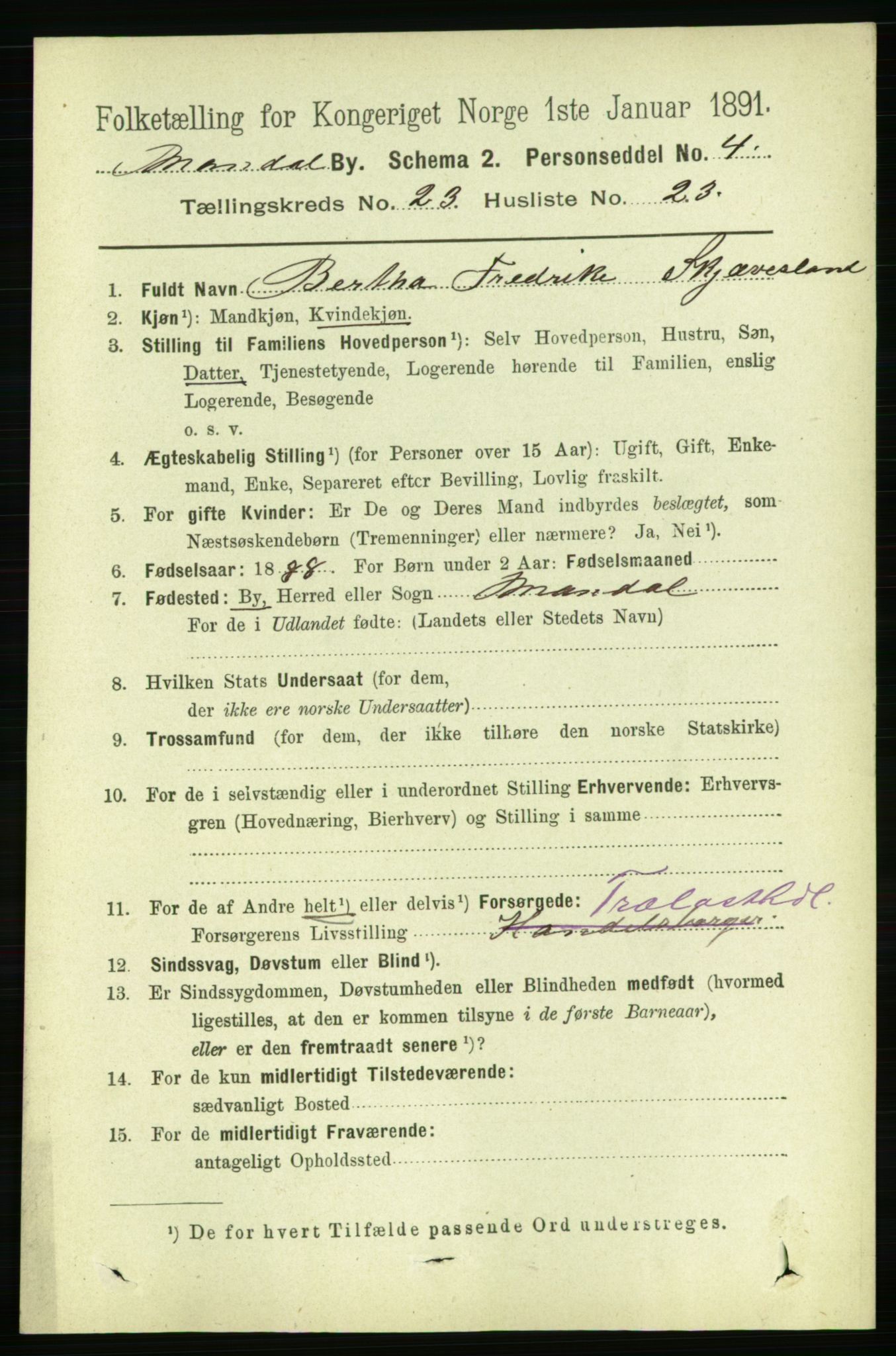 RA, 1891 census for 1002 Mandal, 1891, p. 4433