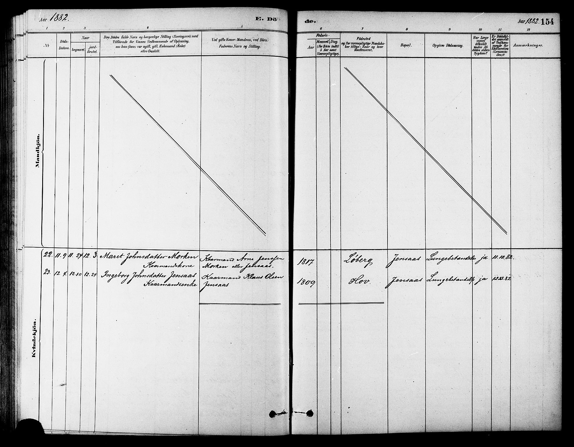 Ministerialprotokoller, klokkerbøker og fødselsregistre - Sør-Trøndelag, SAT/A-1456/686/L0983: Parish register (official) no. 686A01, 1879-1890, p. 154