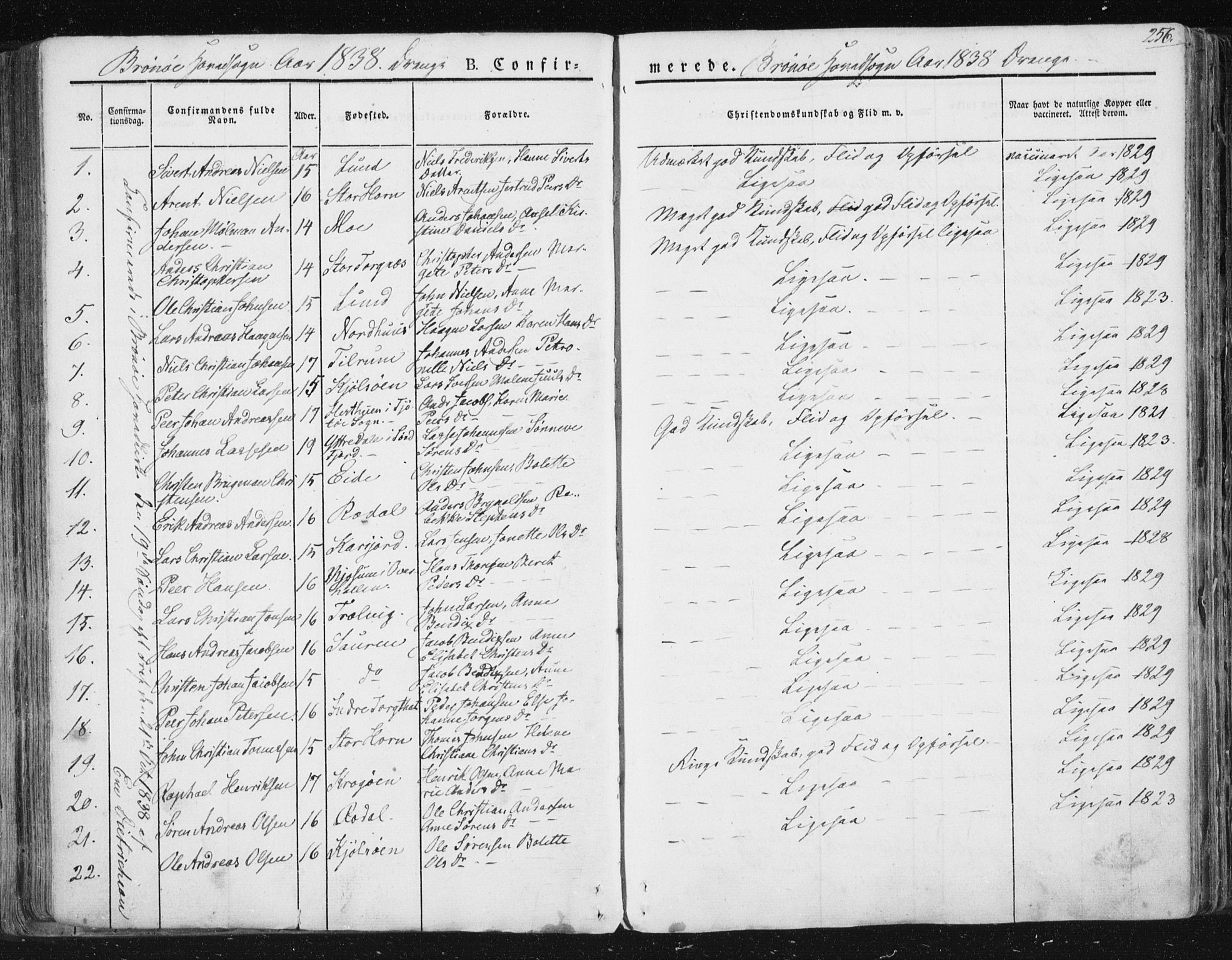 Ministerialprotokoller, klokkerbøker og fødselsregistre - Nordland, SAT/A-1459/813/L0198: Parish register (official) no. 813A08, 1834-1874, p. 256