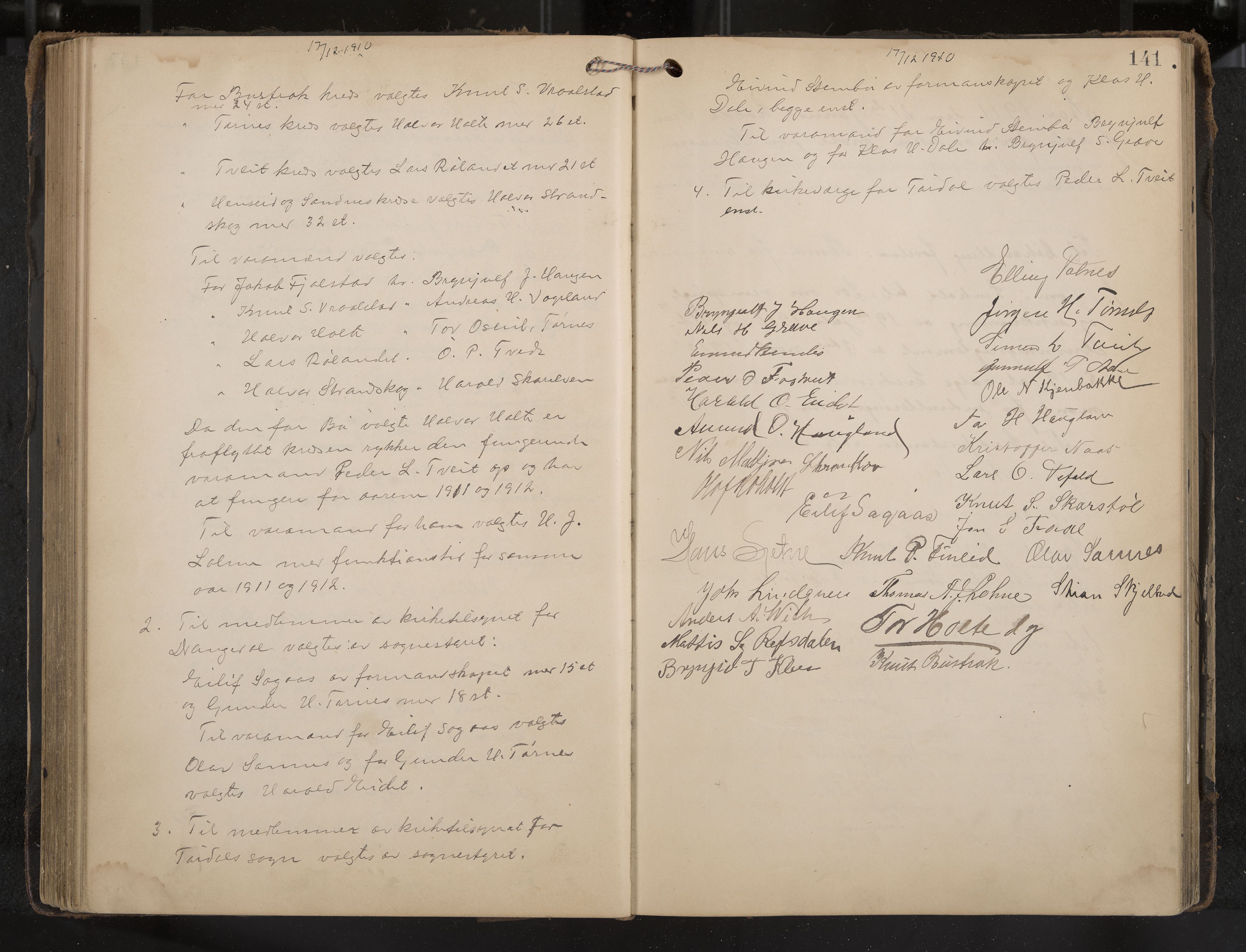 Drangedal formannskap og sentraladministrasjon, IKAK/0817021/A/L0004: Møtebok, 1907-1914, p. 141