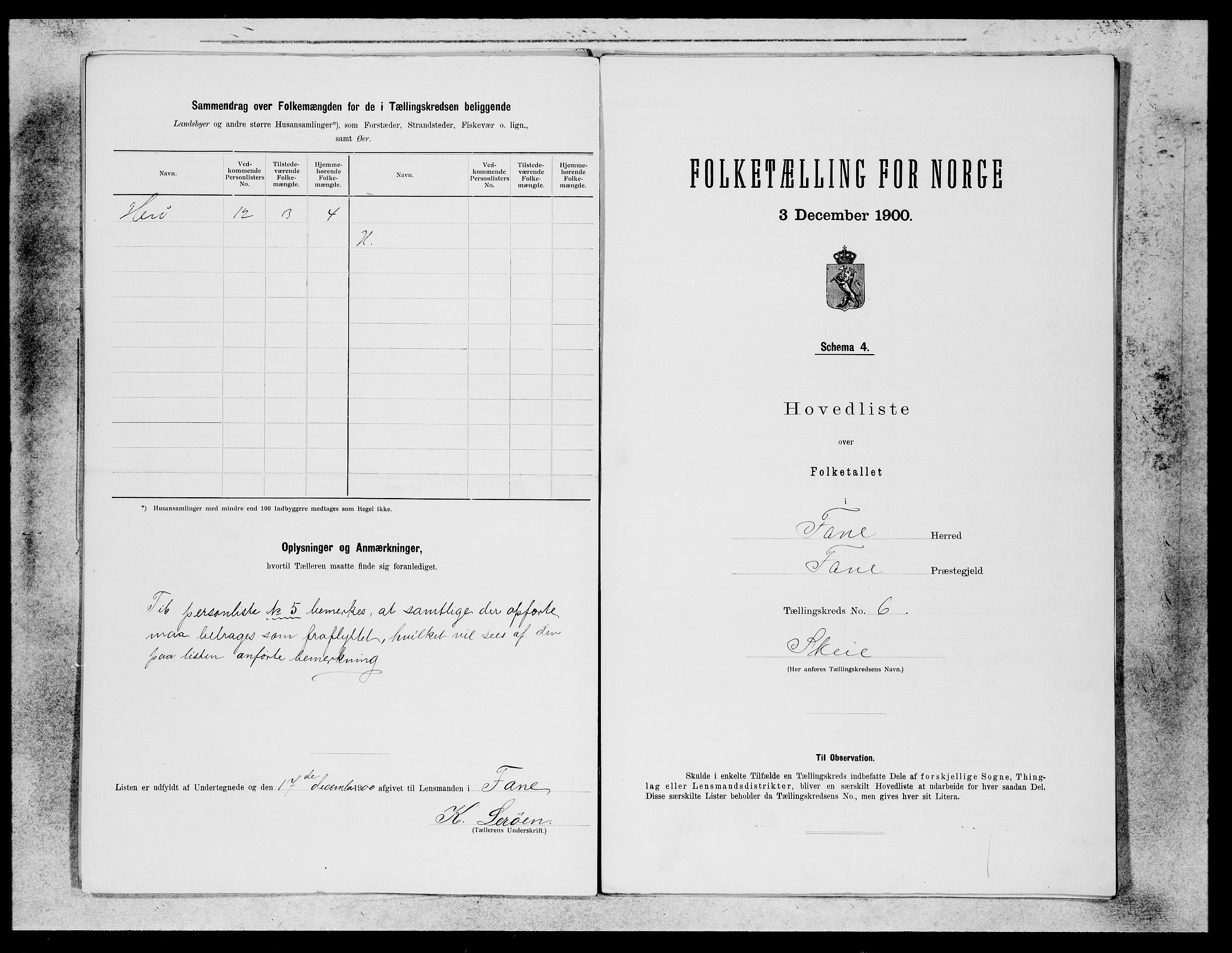 SAB, 1900 census for Fana, 1900, p. 13