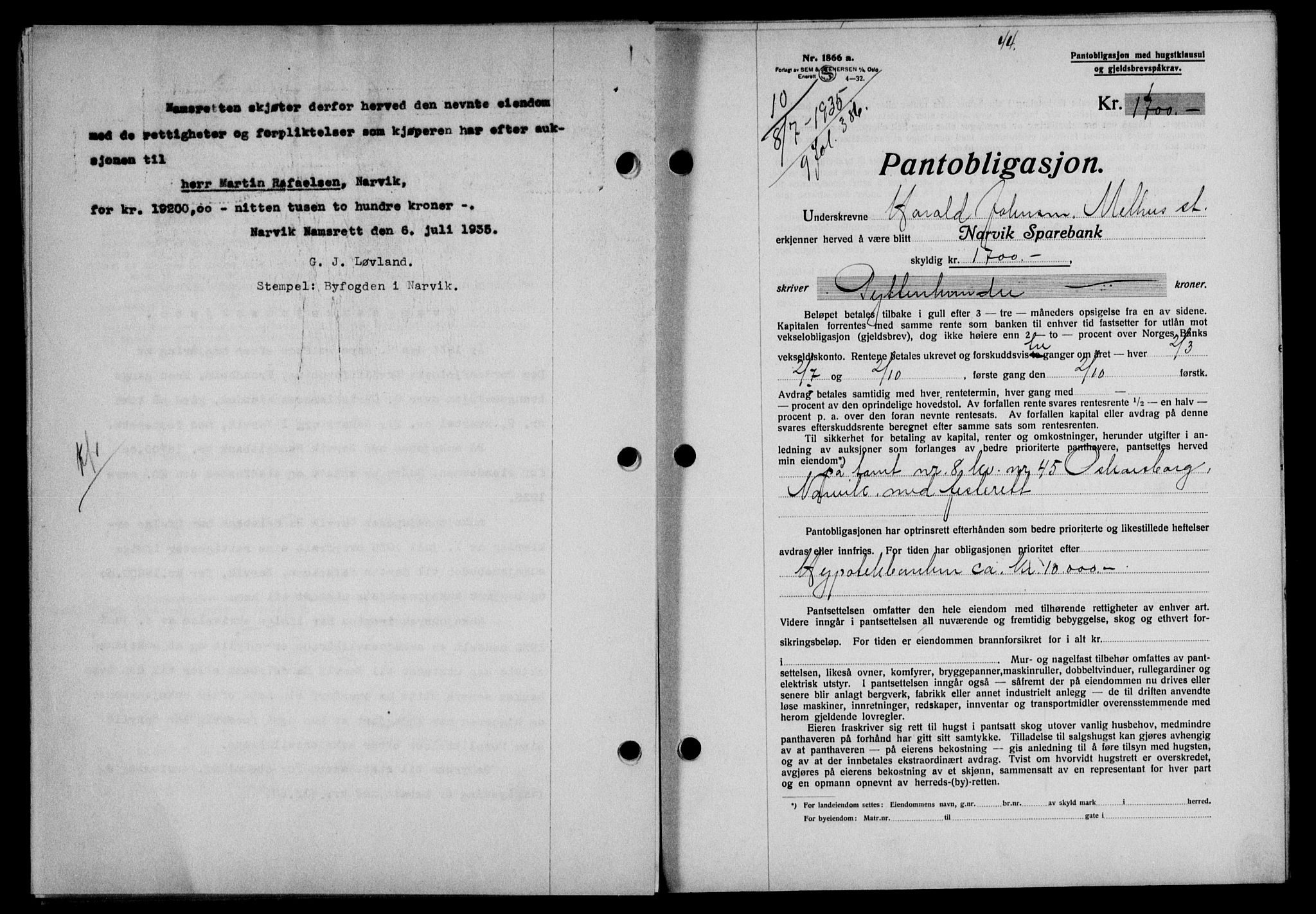 Narvik sorenskriveri, SAT/A-0002/1/2/2C/2Ca/L0011: Mortgage book no. 14, 1935-1937, Deed date: 08.07.1935