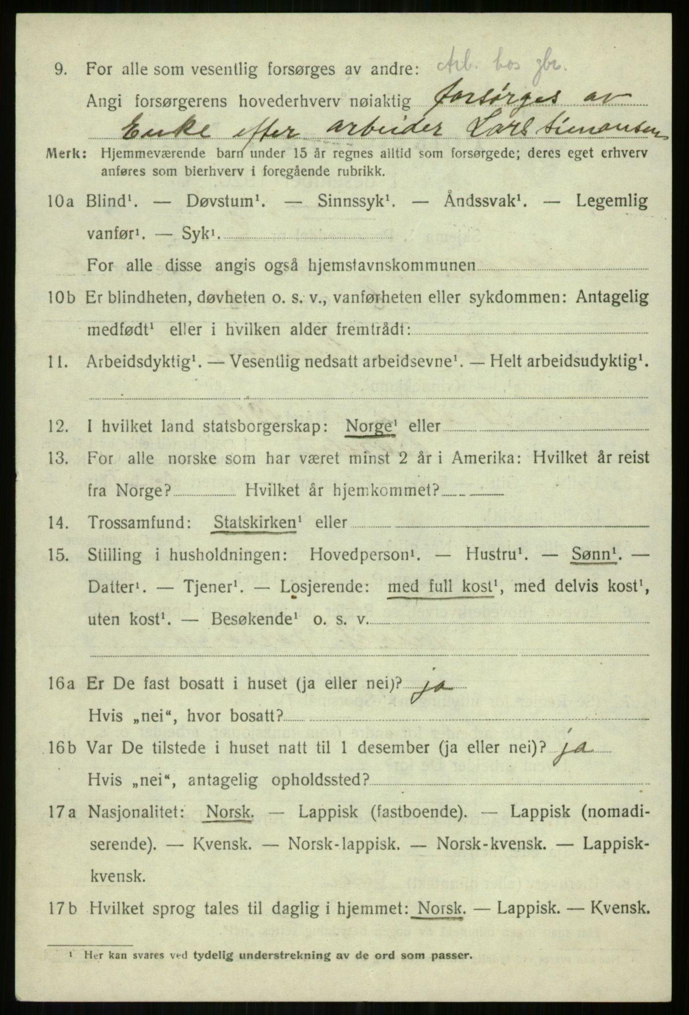 SATØ, 1920 census for Bardu, 1920, p. 2841