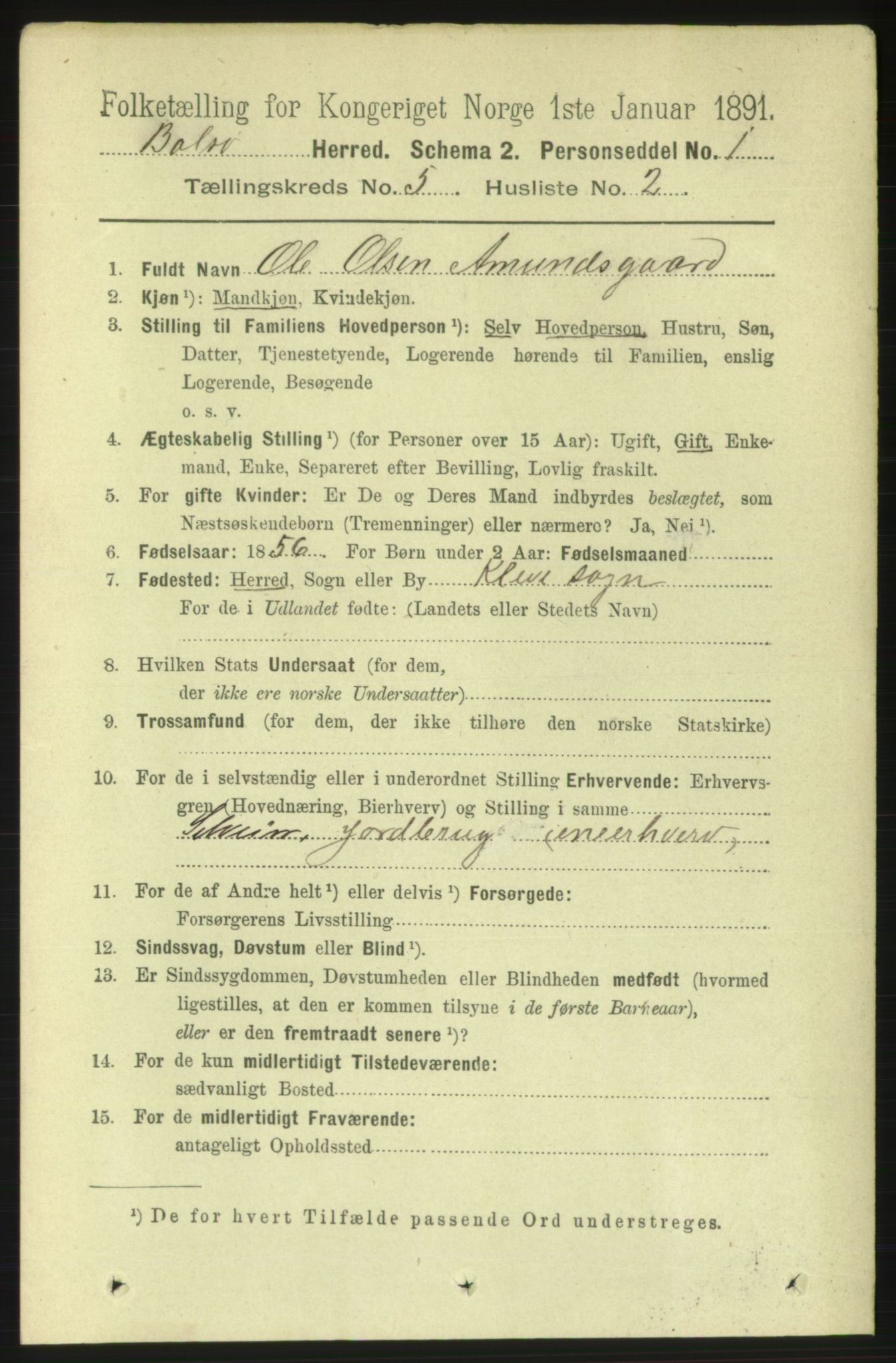 RA, 1891 census for 1544 Bolsøy, 1891, p. 3139