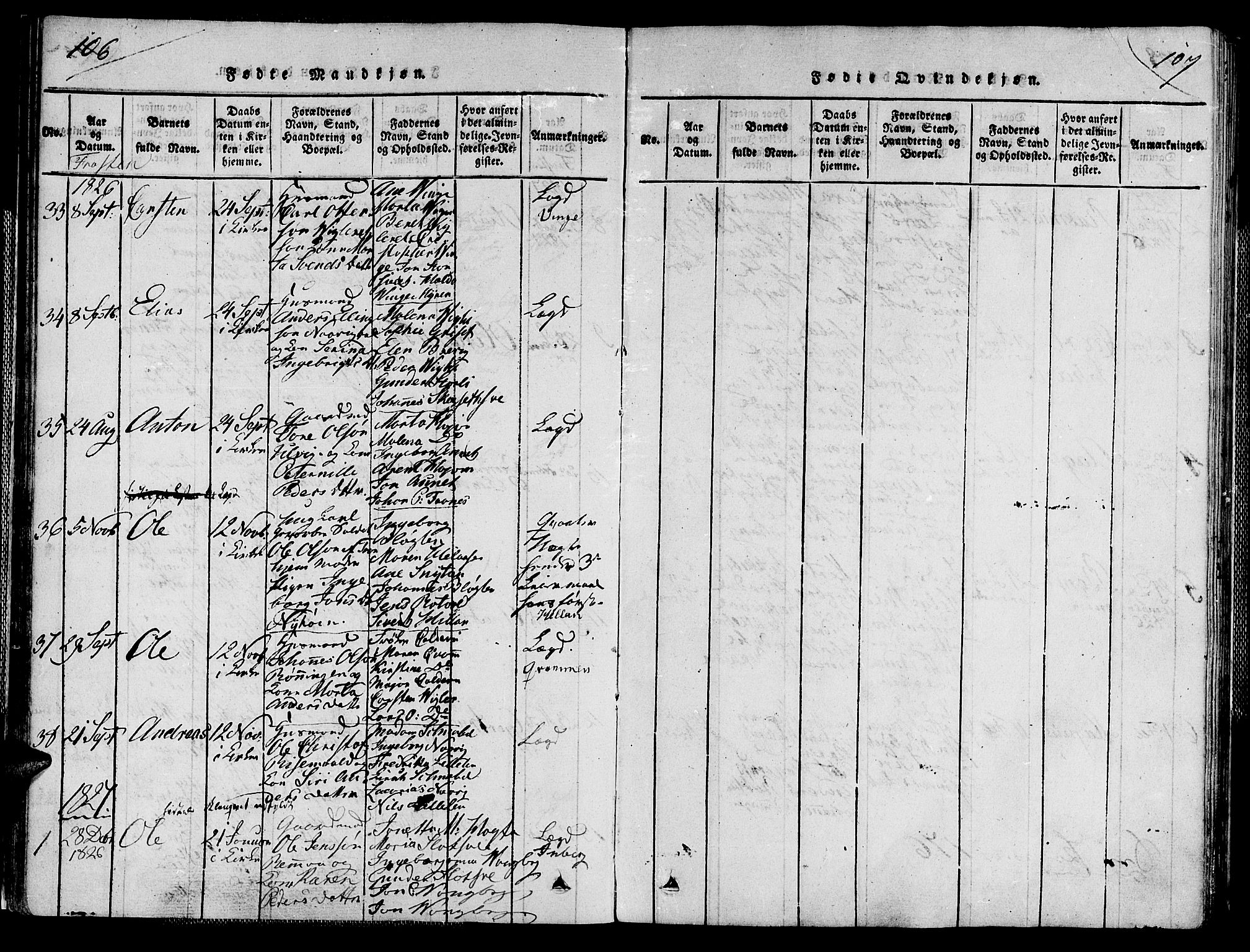 Ministerialprotokoller, klokkerbøker og fødselsregistre - Nord-Trøndelag, AV/SAT-A-1458/713/L0112: Parish register (official) no. 713A04 /1, 1817-1827, p. 106-107