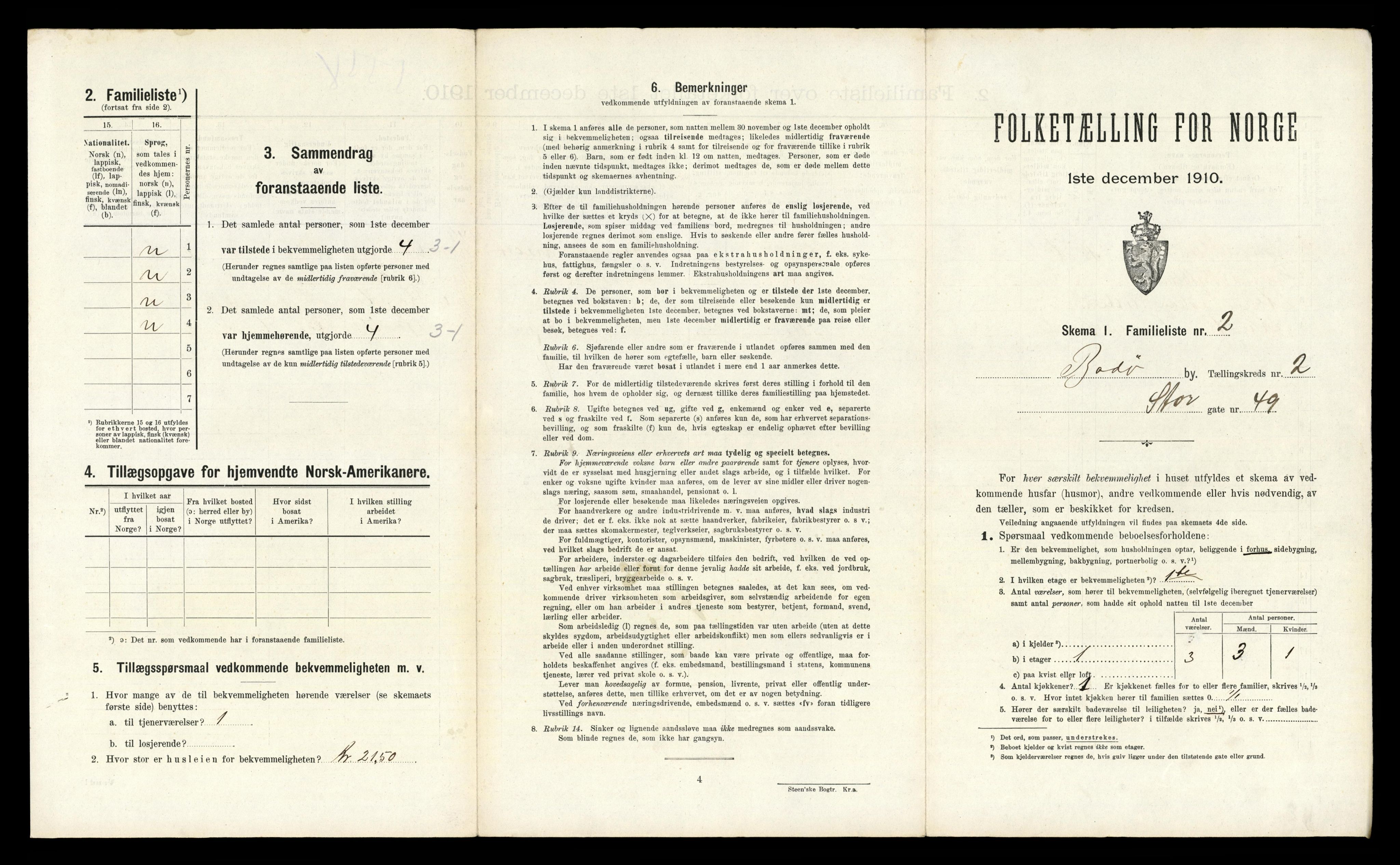 RA, 1910 census for Bodø, 1910, p. 325