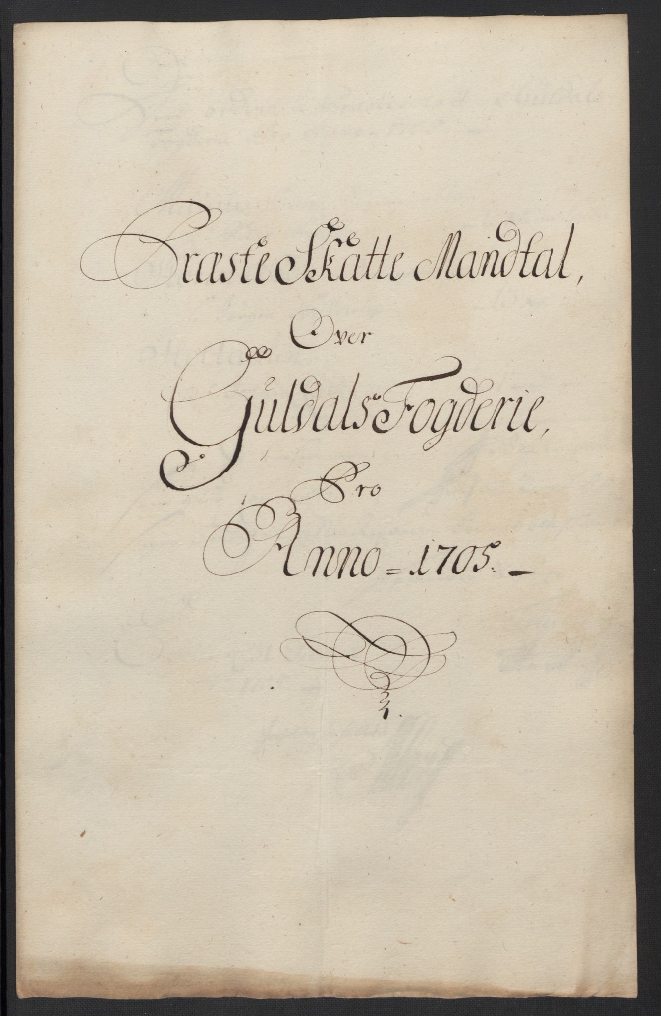 Rentekammeret inntil 1814, Reviderte regnskaper, Fogderegnskap, RA/EA-4092/R60/L3955: Fogderegnskap Orkdal og Gauldal, 1705, p. 393