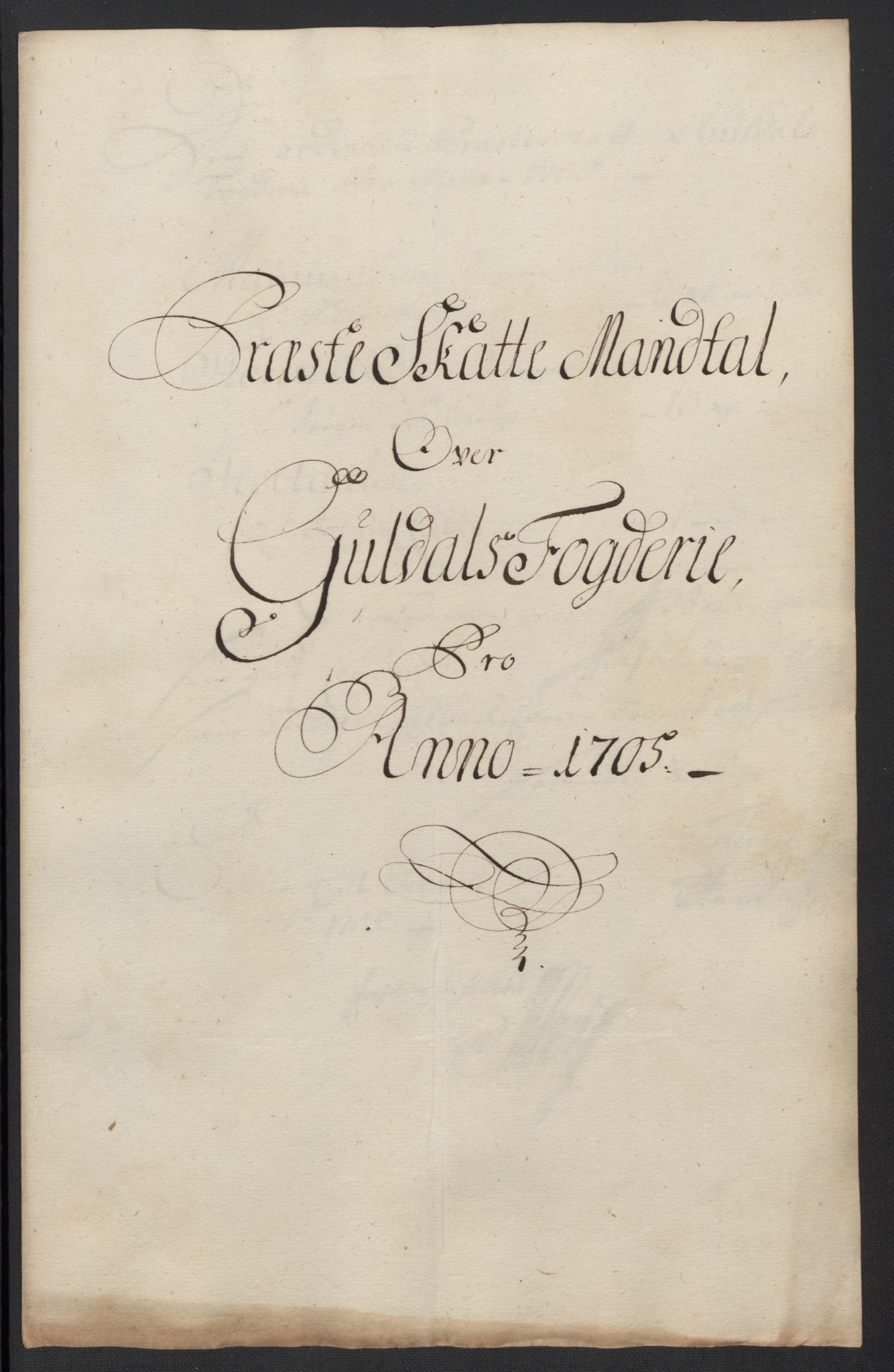 Rentekammeret inntil 1814, Reviderte regnskaper, Fogderegnskap, AV/RA-EA-4092/R60/L3955: Fogderegnskap Orkdal og Gauldal, 1705, p. 393