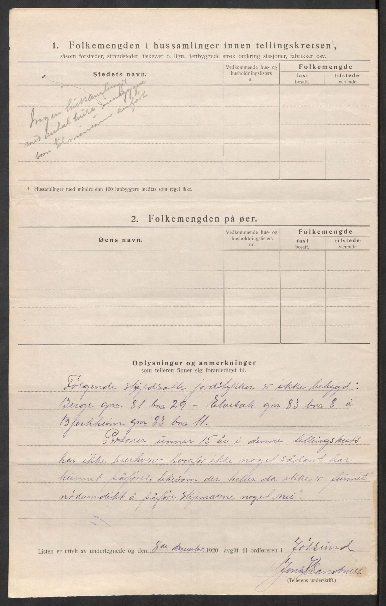 SAT, 1920 census for Jøssund, 1920, p. 22