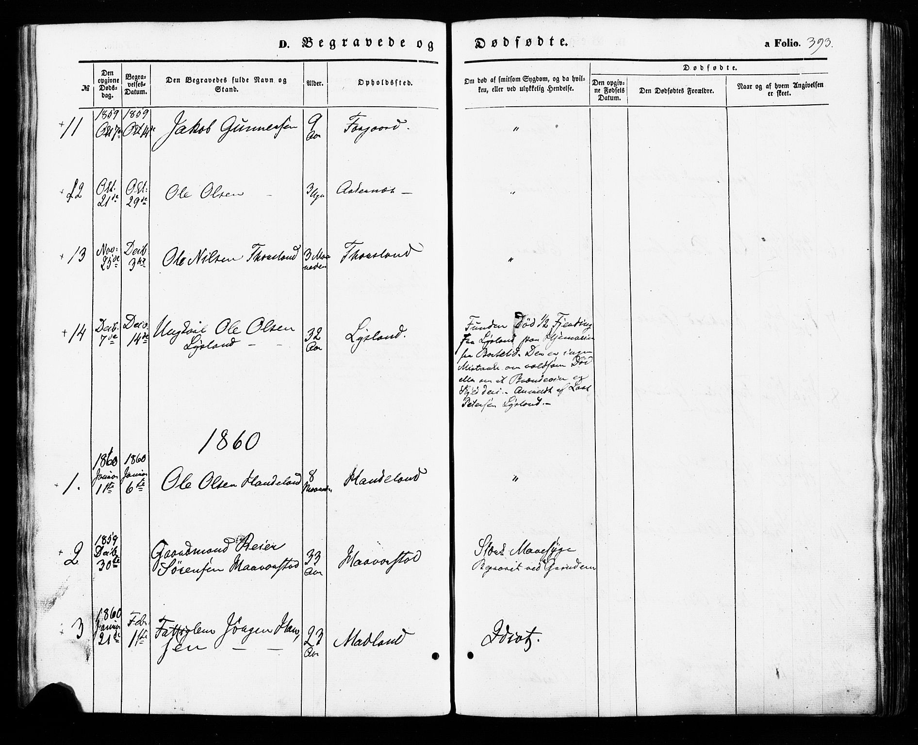 Åseral sokneprestkontor, SAK/1111-0051/F/Fa/L0002: Parish register (official) no. A 2, 1854-1884, p. 393