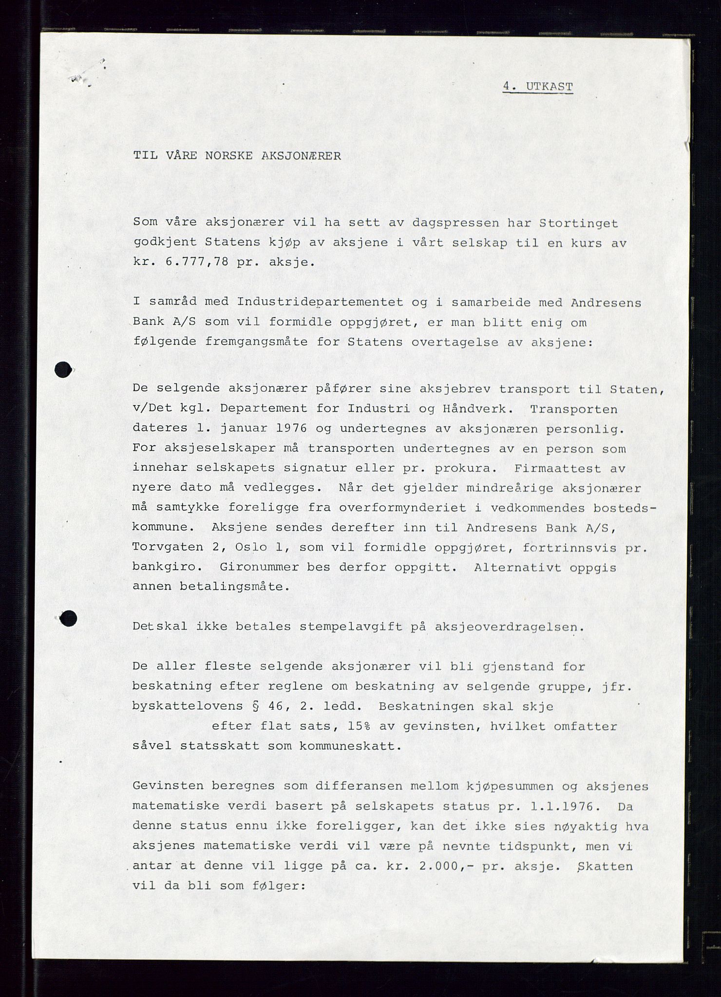 PA 1544 - Norsk Brændselolje A/S, AV/SAST-A-101965/1/A/Ab/L0008/0001: Styret, styremøter, bedriftsforsamling, generalforsamling  / Styret, 1975, p. 23
