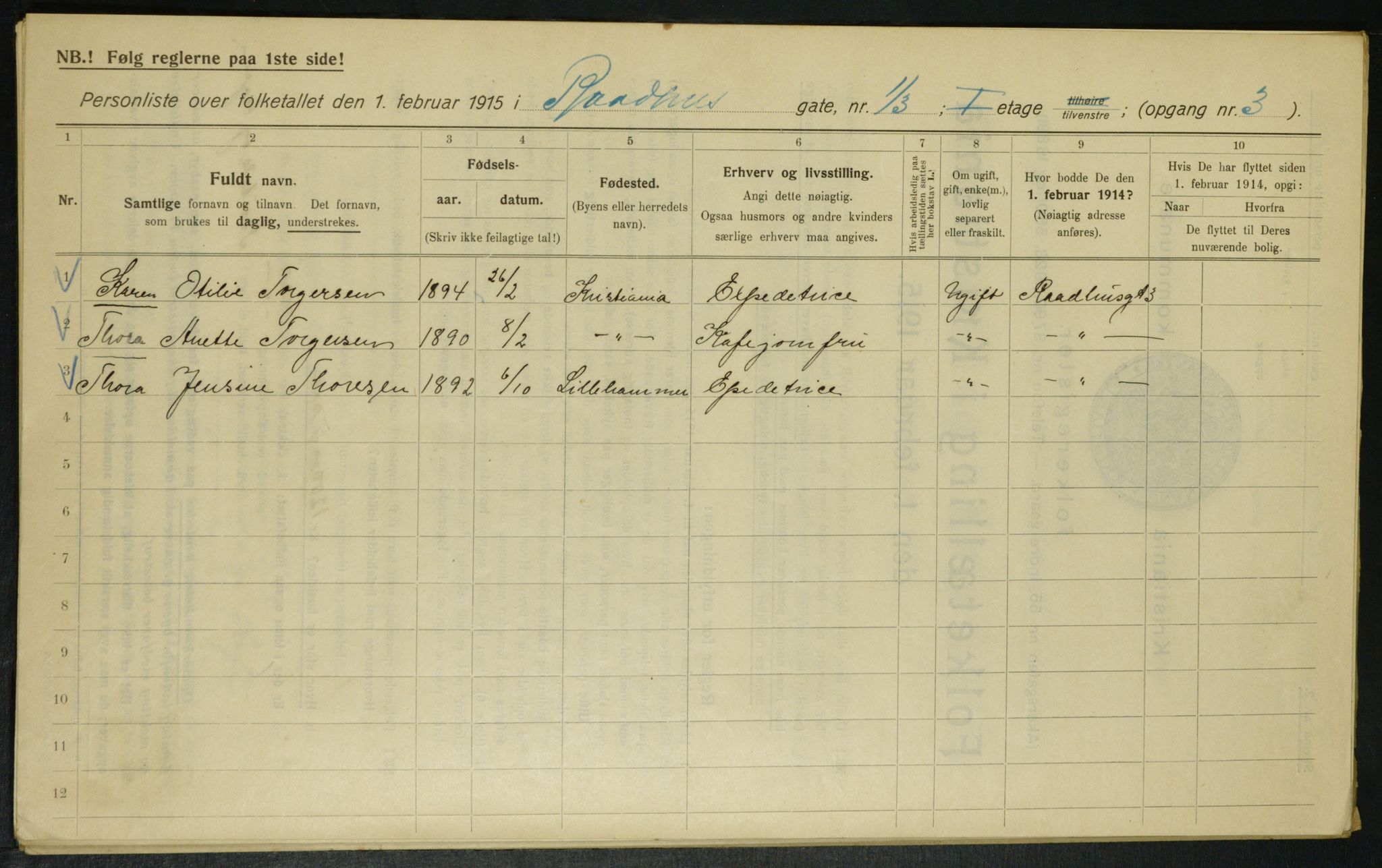 OBA, Municipal Census 1915 for Kristiania, 1915, p. 85773