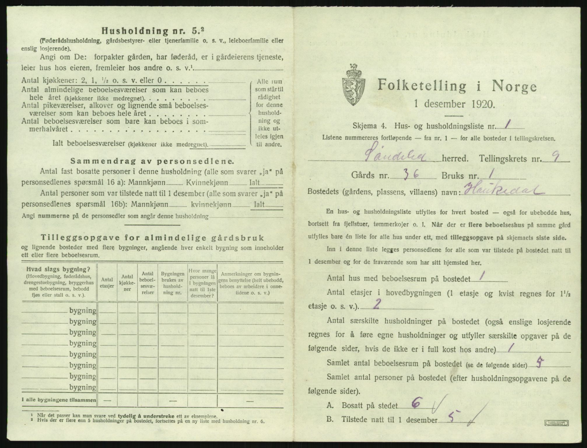 SAK, 1920 census for Søndeled, 1920, p. 743