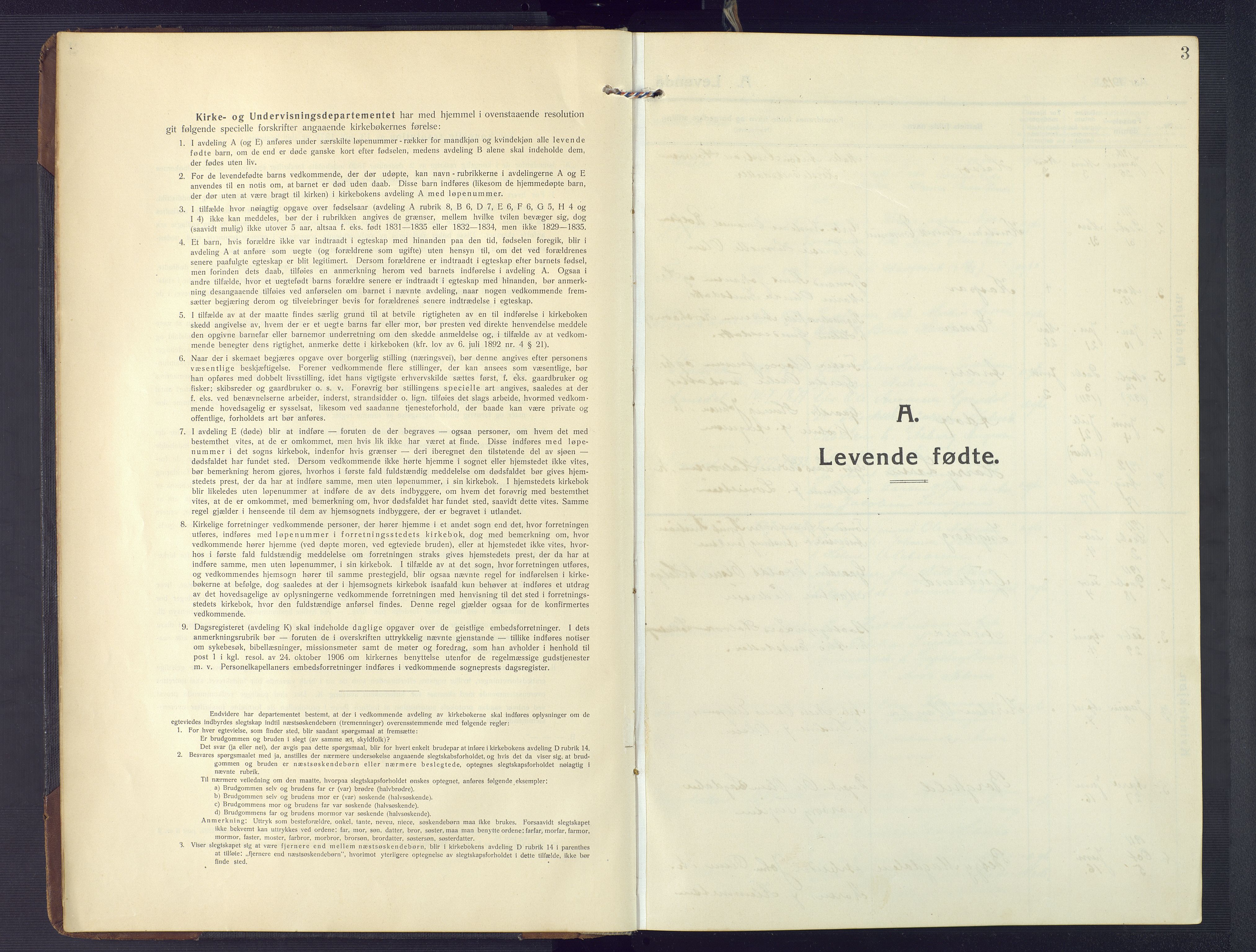 Søndeled sokneprestkontor, SAK/1111-0038/F/Fb/L0006: Parish register (copy) no. B 7, 1912-1947, p. 3