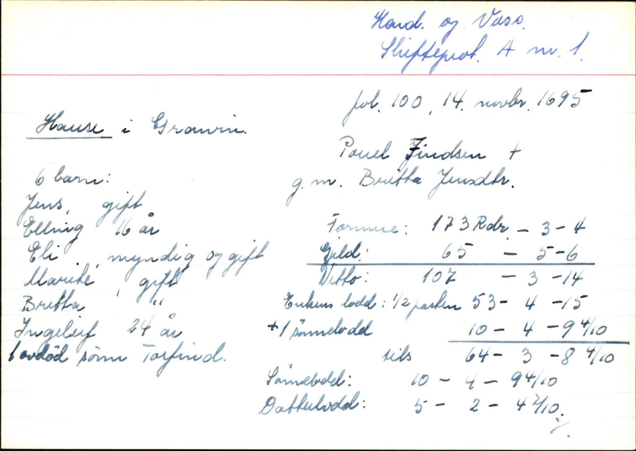 Skiftekort ved Statsarkivet i Bergen, SAB/SKIFTEKORT/002/L0001: Skifteprotokoll nr. 1-3, 1695-1721, p. 21