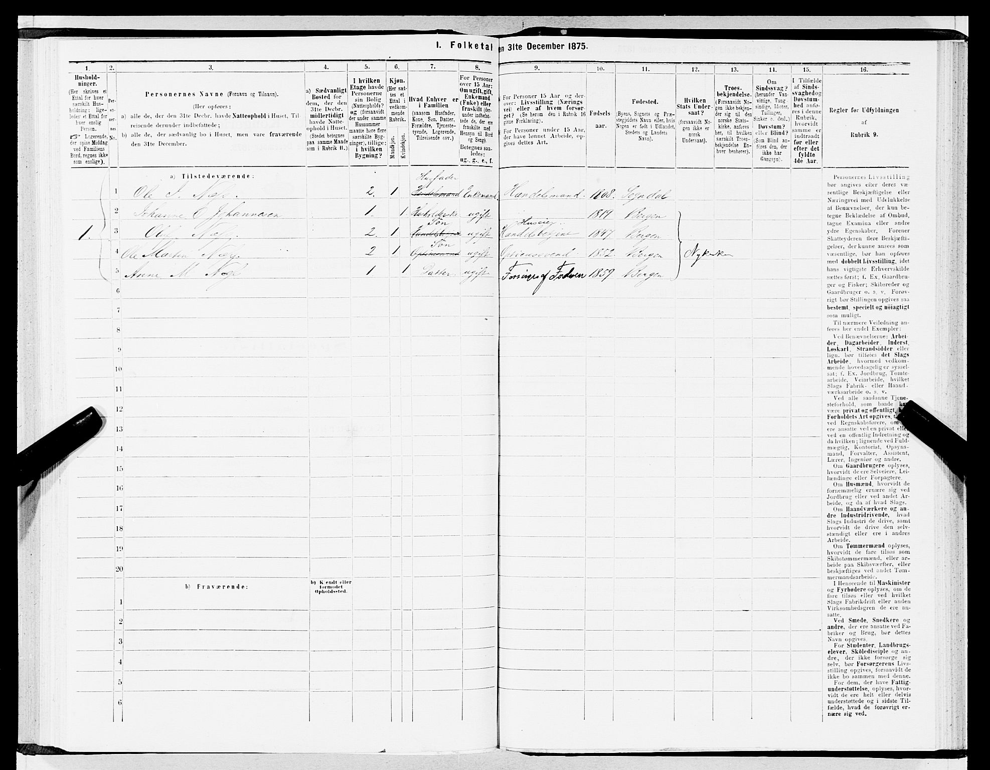 SAB, 1875 census for 1301 Bergen, 1875, p. 1014