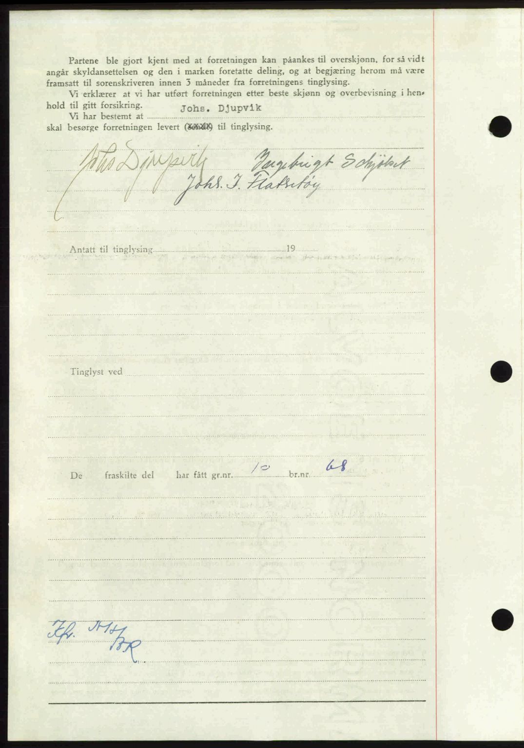 Nordmøre sorenskriveri, AV/SAT-A-4132/1/2/2Ca: Mortgage book no. A107, 1947-1948, Diary no: : 2915/1947