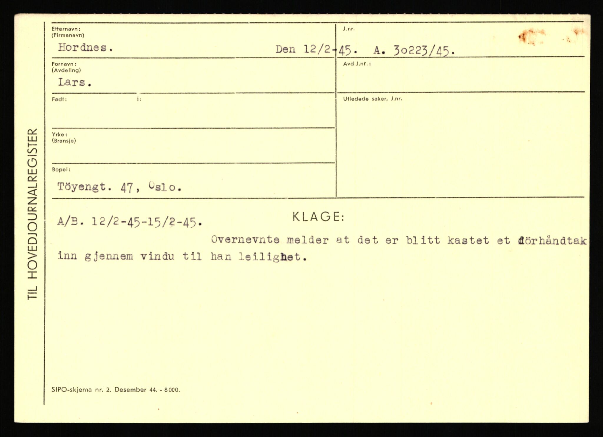 Statspolitiet - Hovedkontoret / Osloavdelingen, AV/RA-S-1329/C/Ca/L0007: Hol - Joelsen, 1943-1945, p. 844