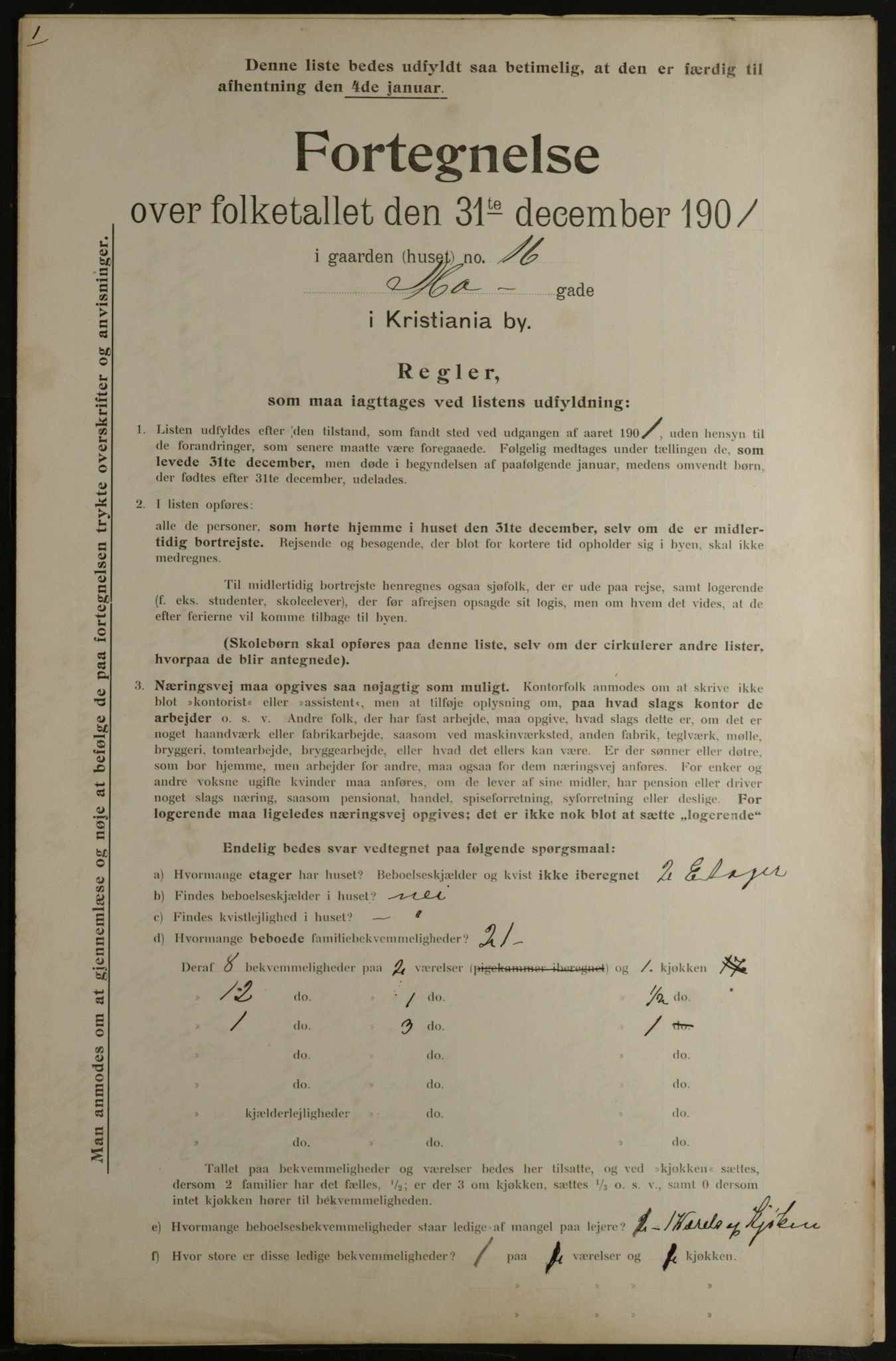 OBA, Municipal Census 1901 for Kristiania, 1901, p. 10071