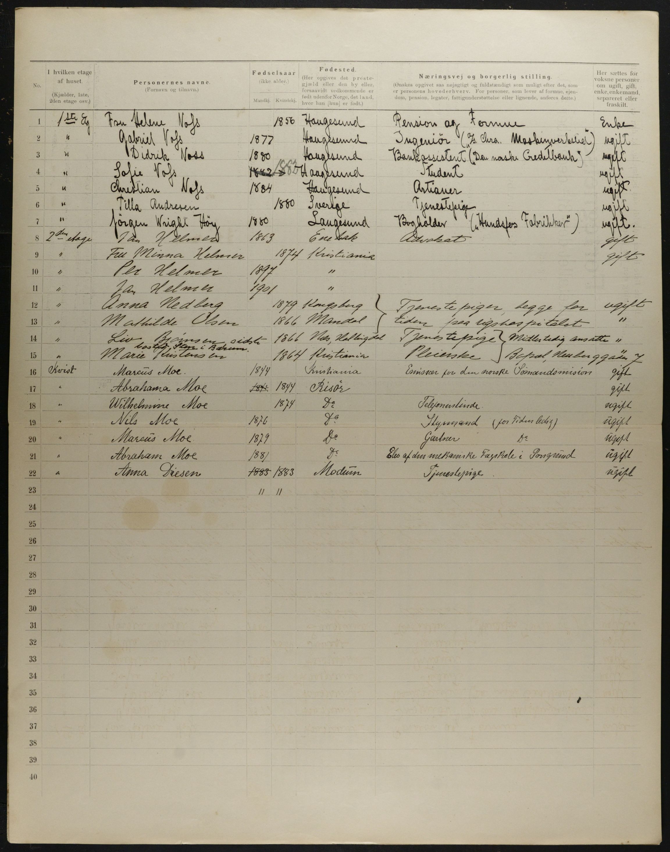 OBA, Municipal Census 1901 for Kristiania, 1901, p. 3682