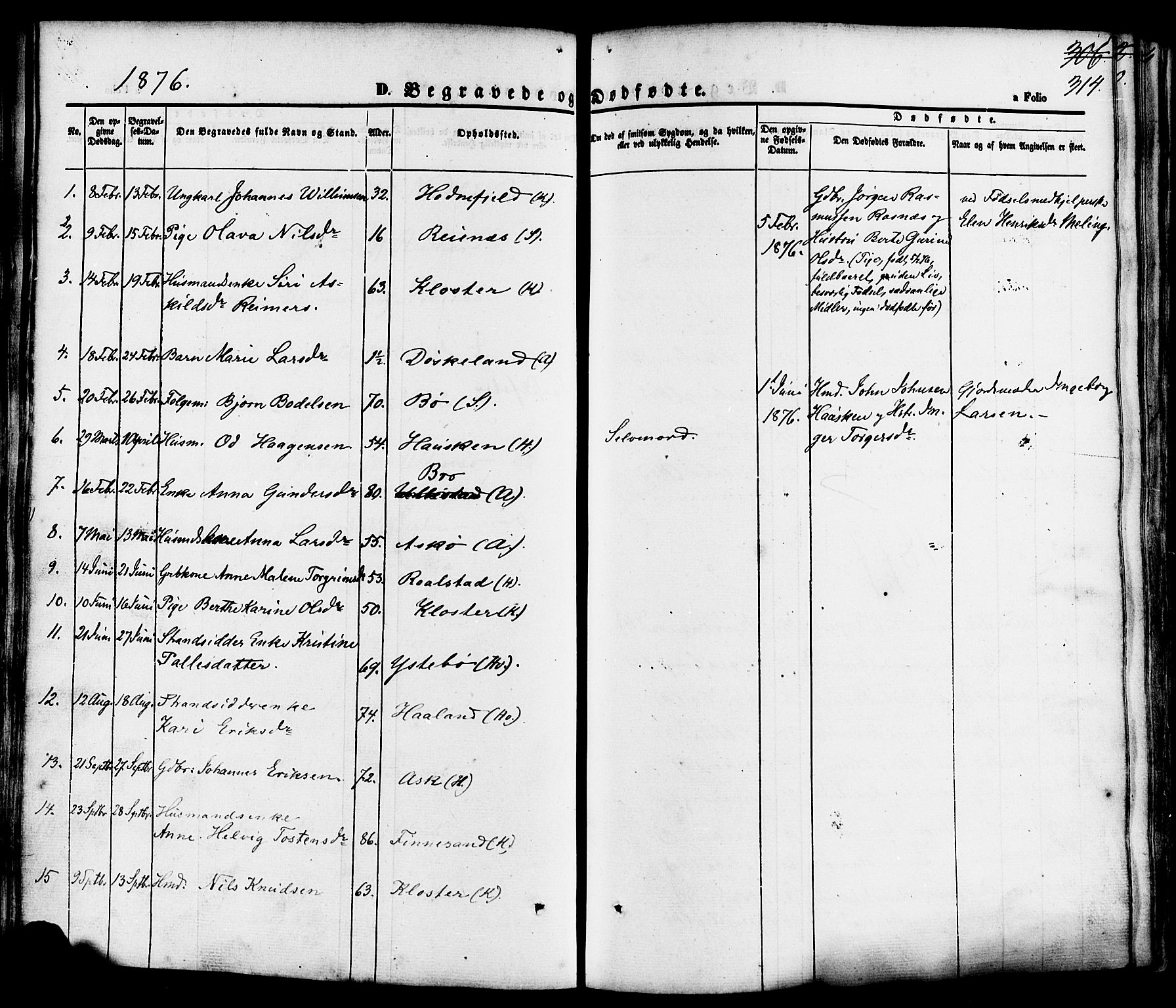 Rennesøy sokneprestkontor, SAST/A -101827/H/Ha/Haa/L0006: Parish register (official) no. A 6, 1860-1878, p. 314