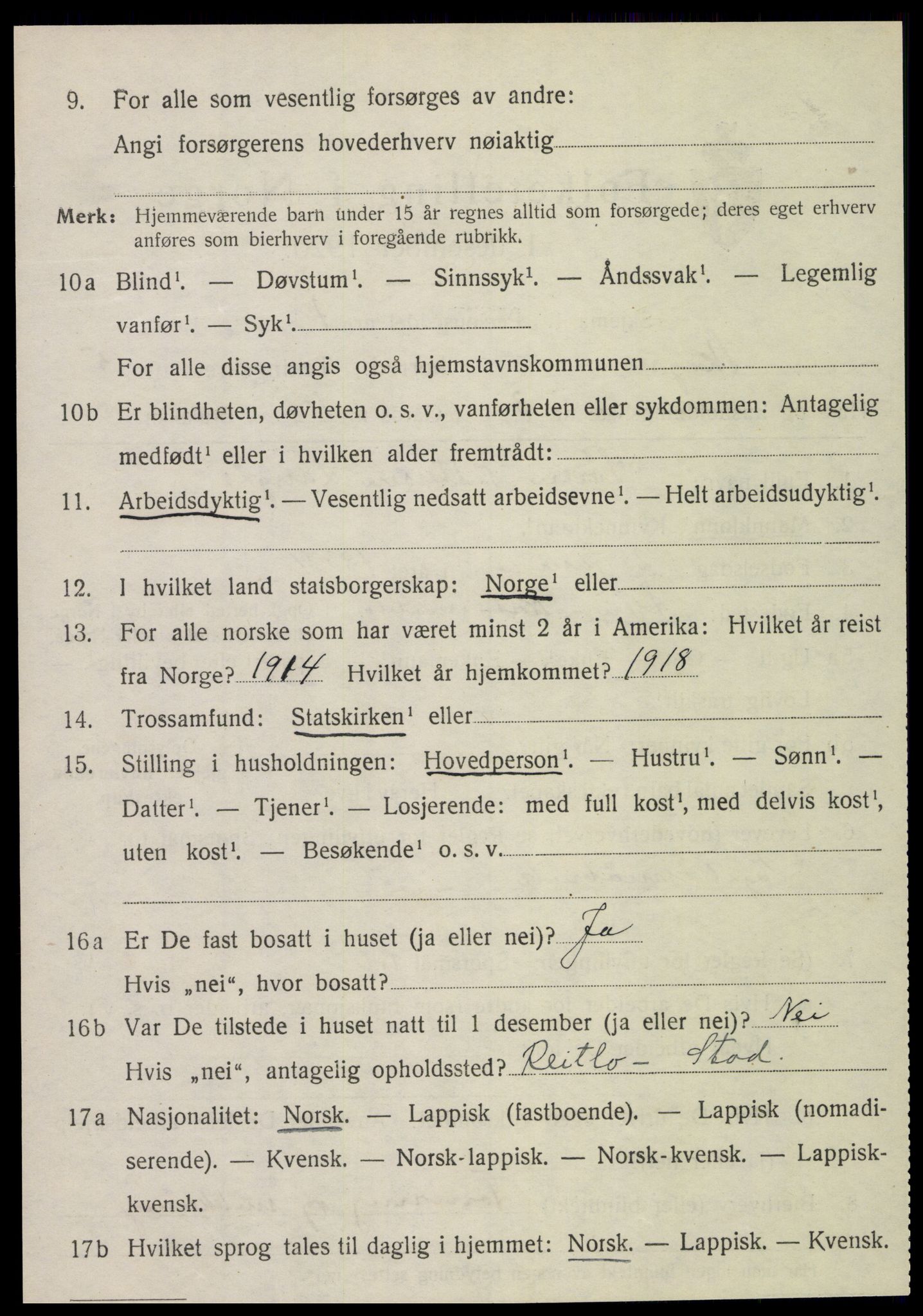 SAT, 1920 census for Skogn, 1920, p. 6502