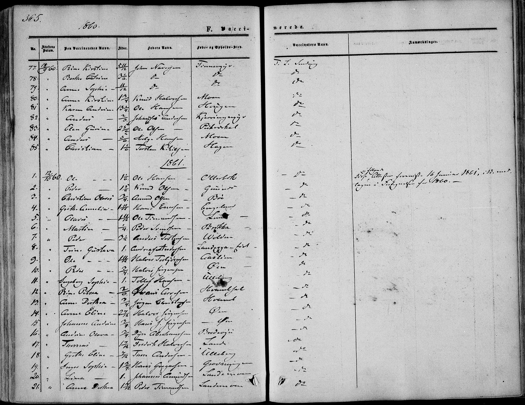 Sandsvær kirkebøker, SAKO/A-244/F/Fa/L0006: Parish register (official) no. I 6, 1857-1868, p. 365