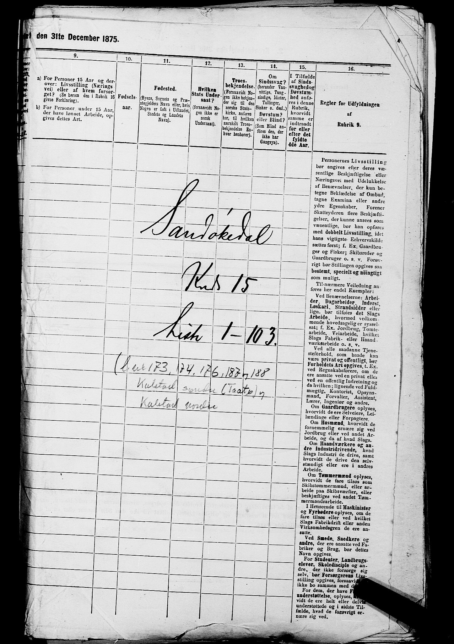 SAKO, 1875 census for 0816P Sannidal, 1875, p. 1000