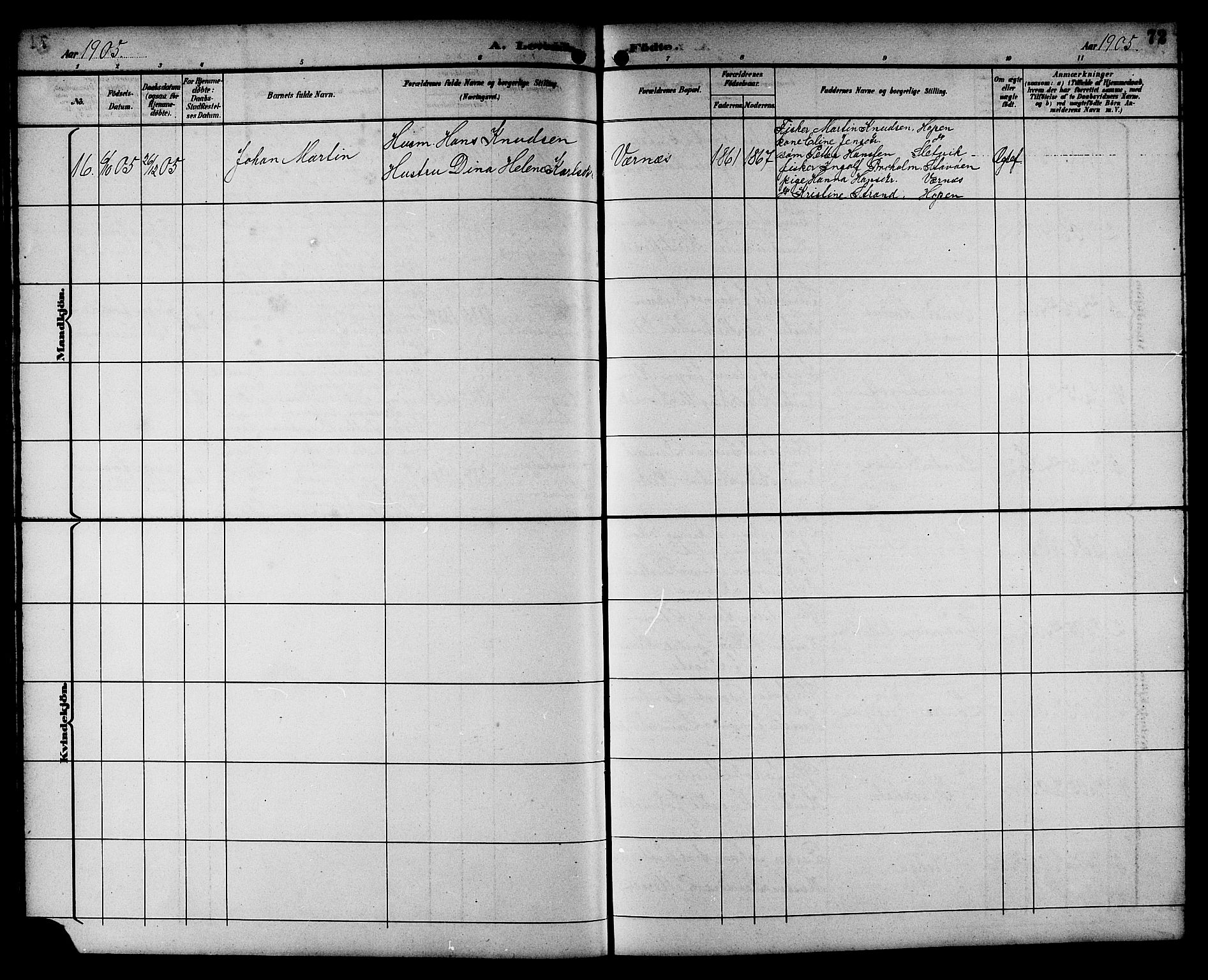 Ministerialprotokoller, klokkerbøker og fødselsregistre - Sør-Trøndelag, SAT/A-1456/662/L0757: Parish register (copy) no. 662C02, 1892-1918, p. 72