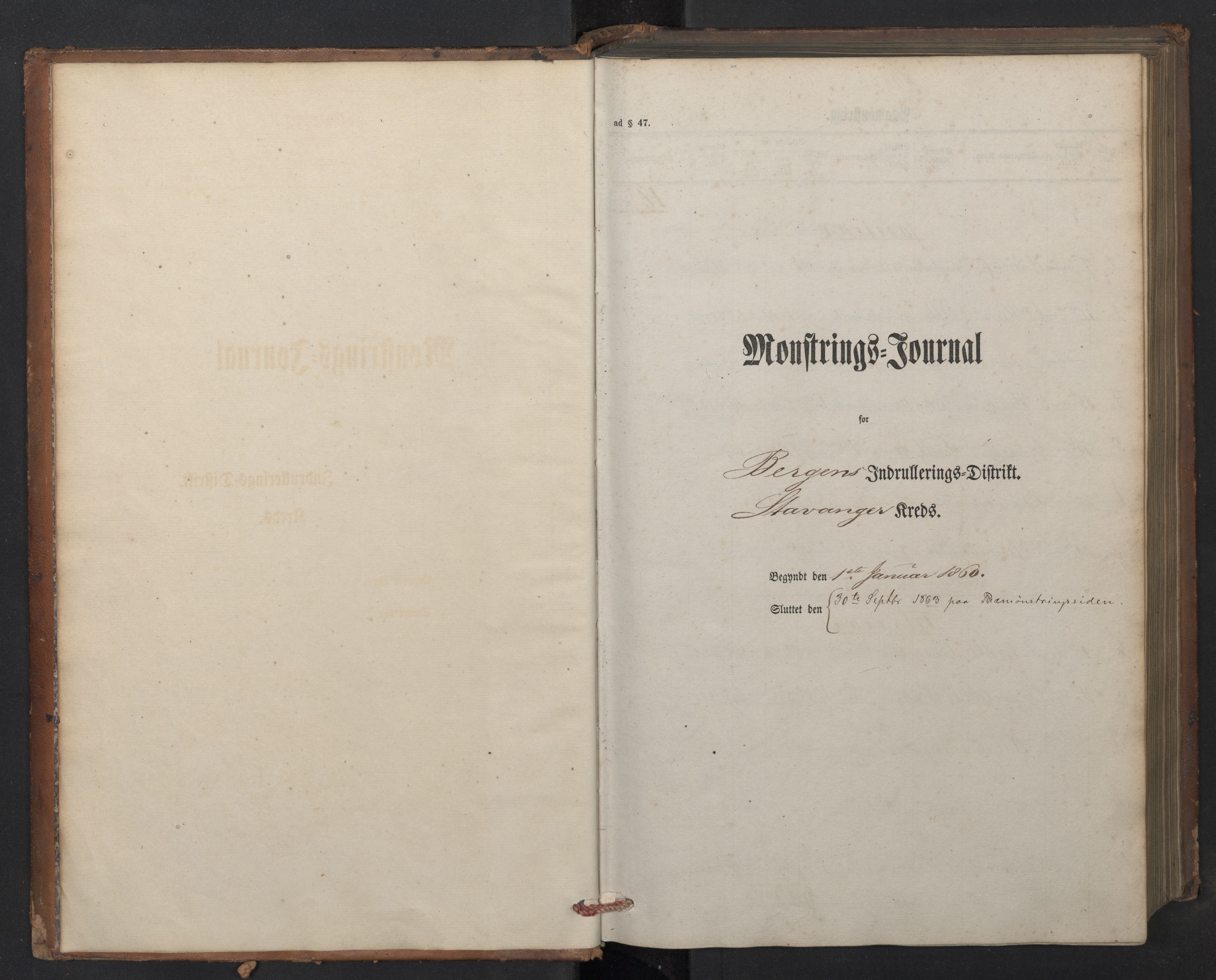 Stavanger sjømannskontor, SAST/A-102006/G/Ga/L0011: Mønstringsjournal, 1860-1864, p. 4