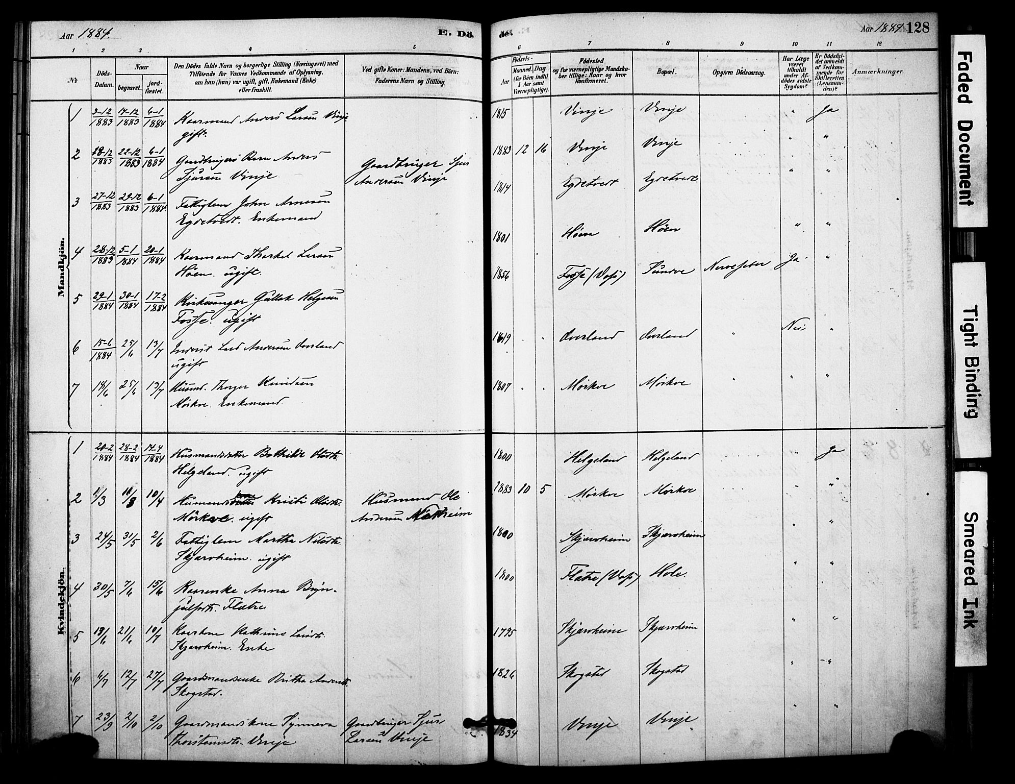 Vossestrand Sokneprestembete, SAB/A-79101/H/Haa: Parish register (official) no. C 1, 1878-1903, p. 128