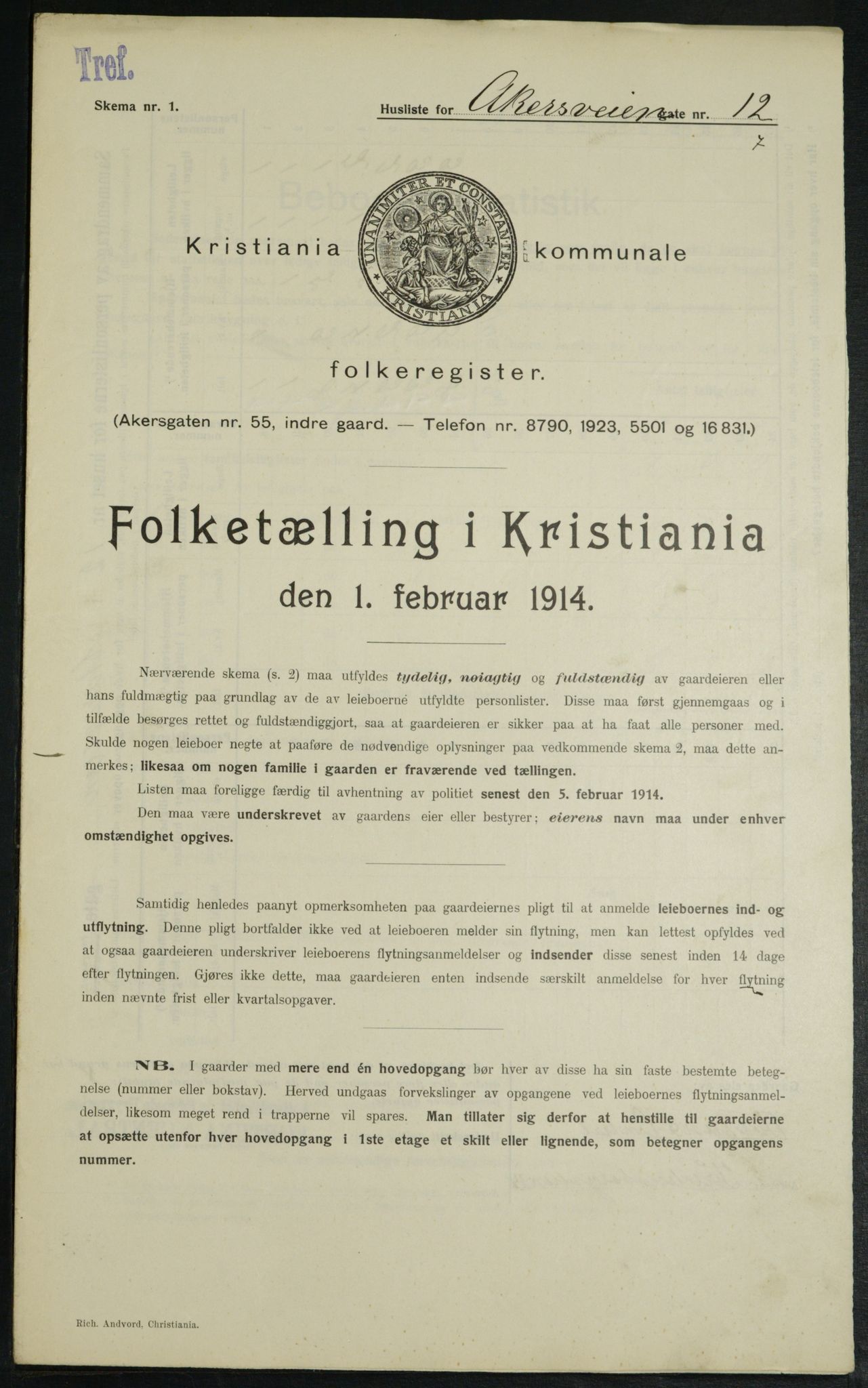 OBA, Municipal Census 1914 for Kristiania, 1914, p. 821