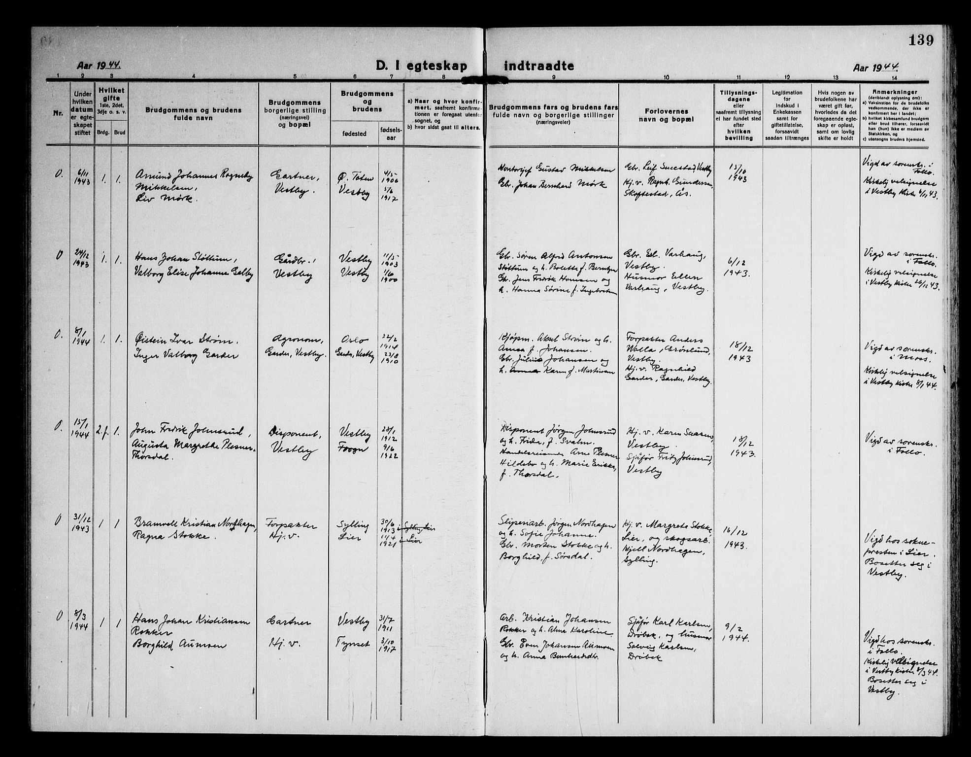 Vestby prestekontor Kirkebøker, AV/SAO-A-10893/G/Ga/L0003: Parish register (copy) no. I 3, 1917-1947, p. 139