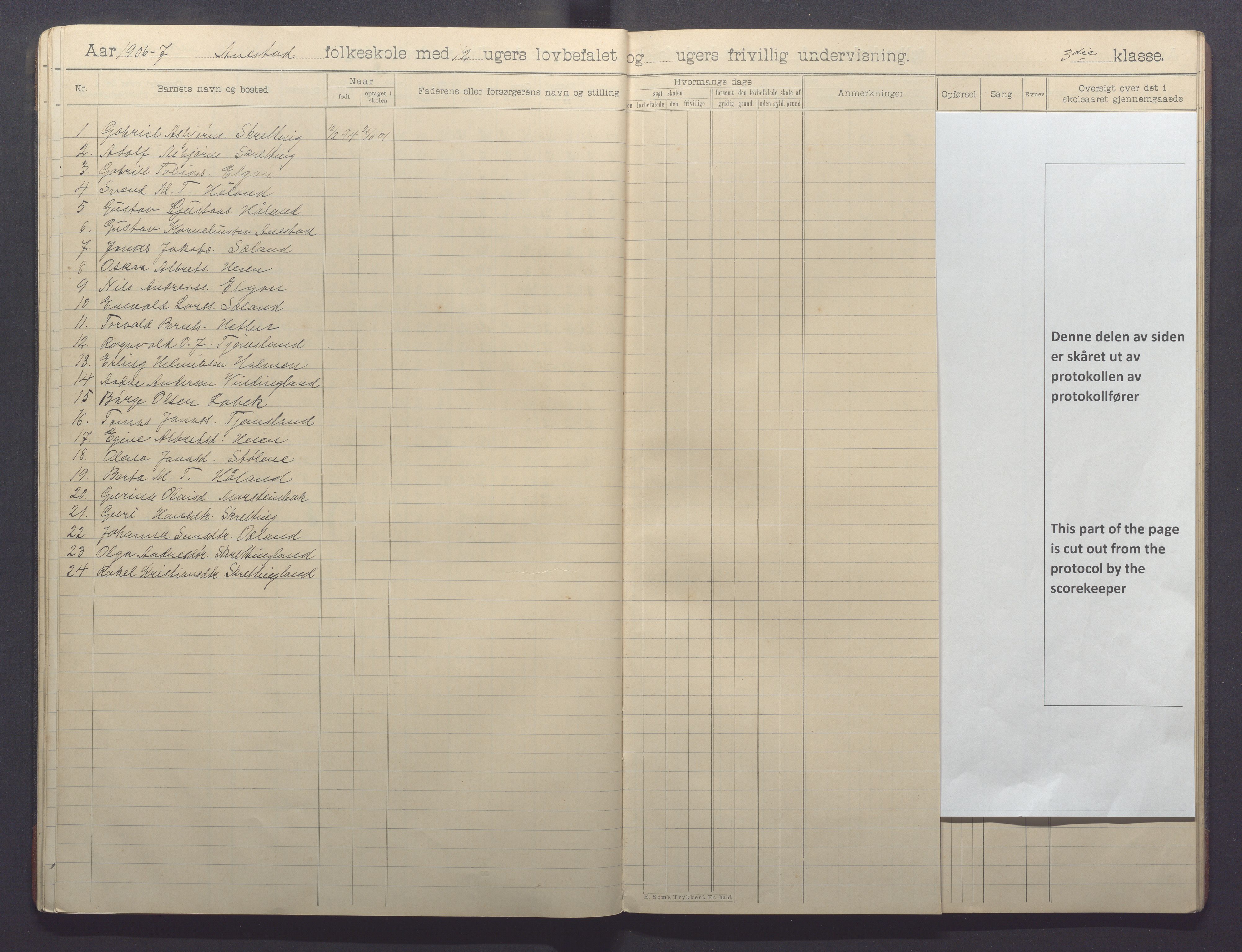 Varhaug kommune- Auestad skule, IKAR/K-100960/H/L0002: Skuleprotokoll, 1902-1915, p. 21