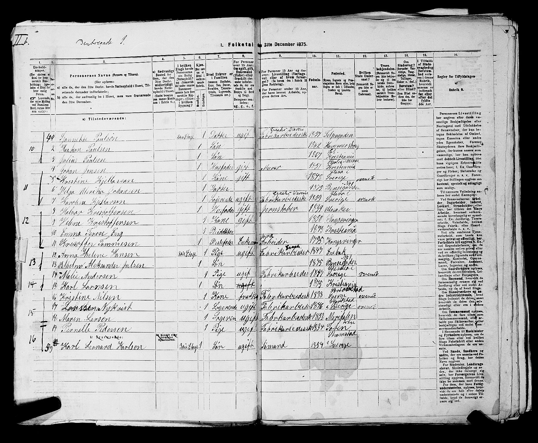 RA, 1875 census for 0301 Kristiania, 1875, p. 6398