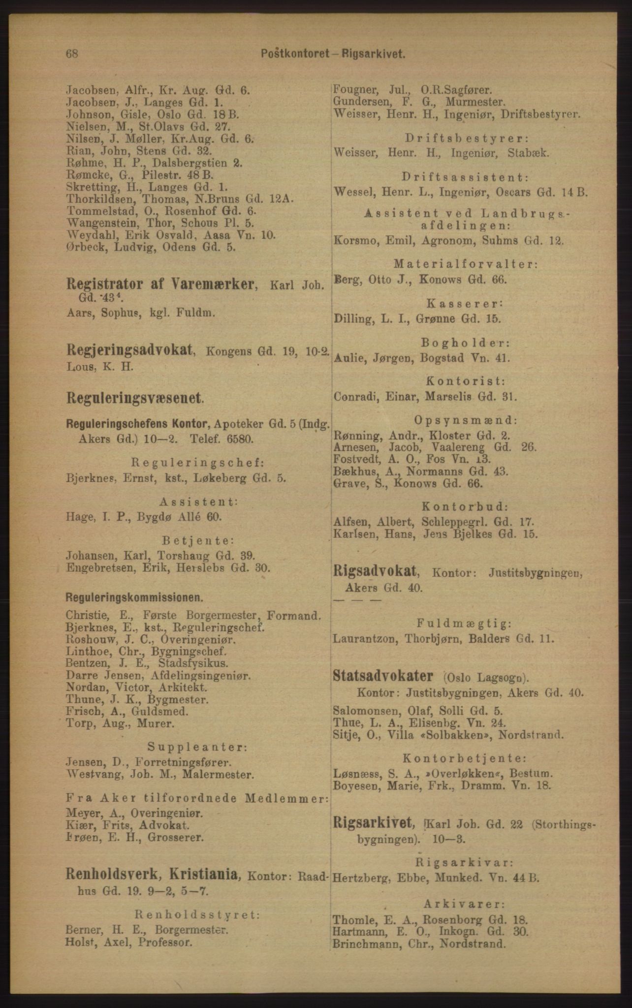 Kristiania/Oslo adressebok, PUBL/-, 1906, p. 68