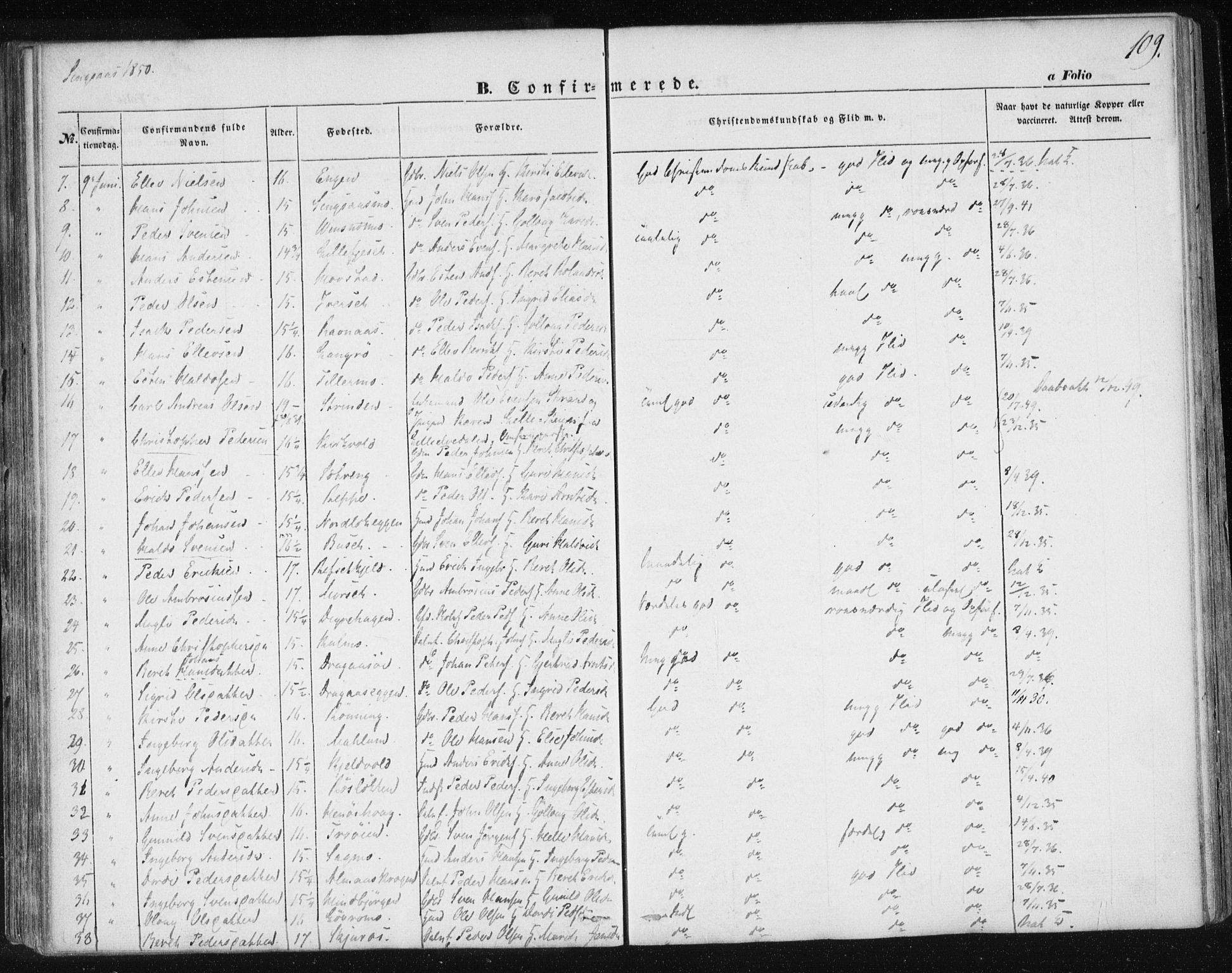 Ministerialprotokoller, klokkerbøker og fødselsregistre - Sør-Trøndelag, AV/SAT-A-1456/685/L0964: Parish register (official) no. 685A06 /2, 1846-1859, p. 109