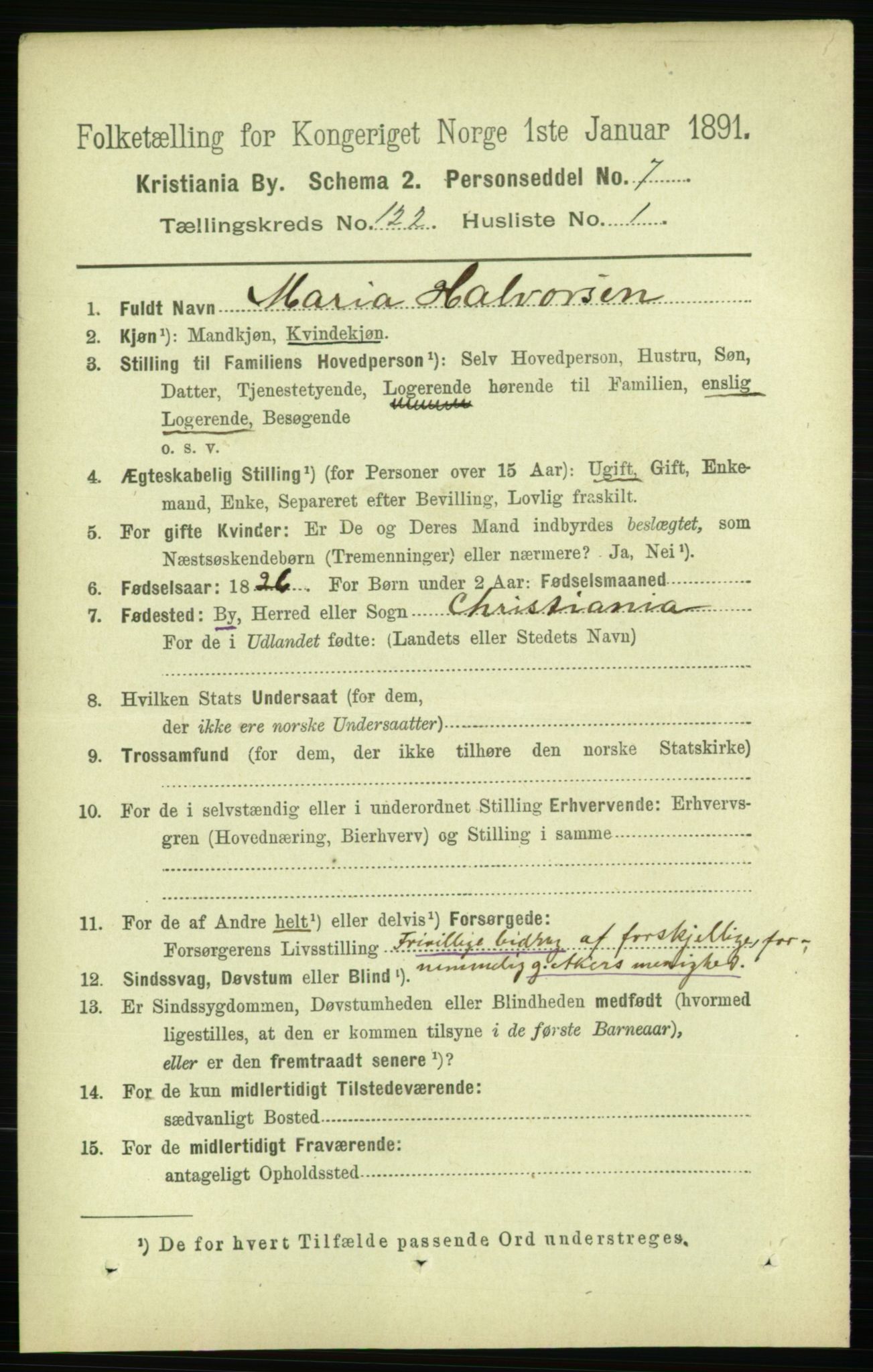 RA, 1891 census for 0301 Kristiania, 1891, p. 64624