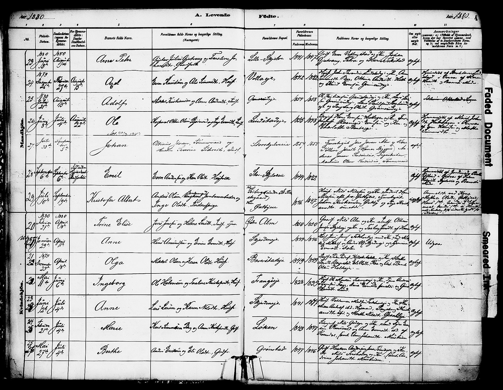 Stange prestekontor, AV/SAH-PREST-002/K/L0017: Parish register (official) no. 17, 1880-1893, p. 4