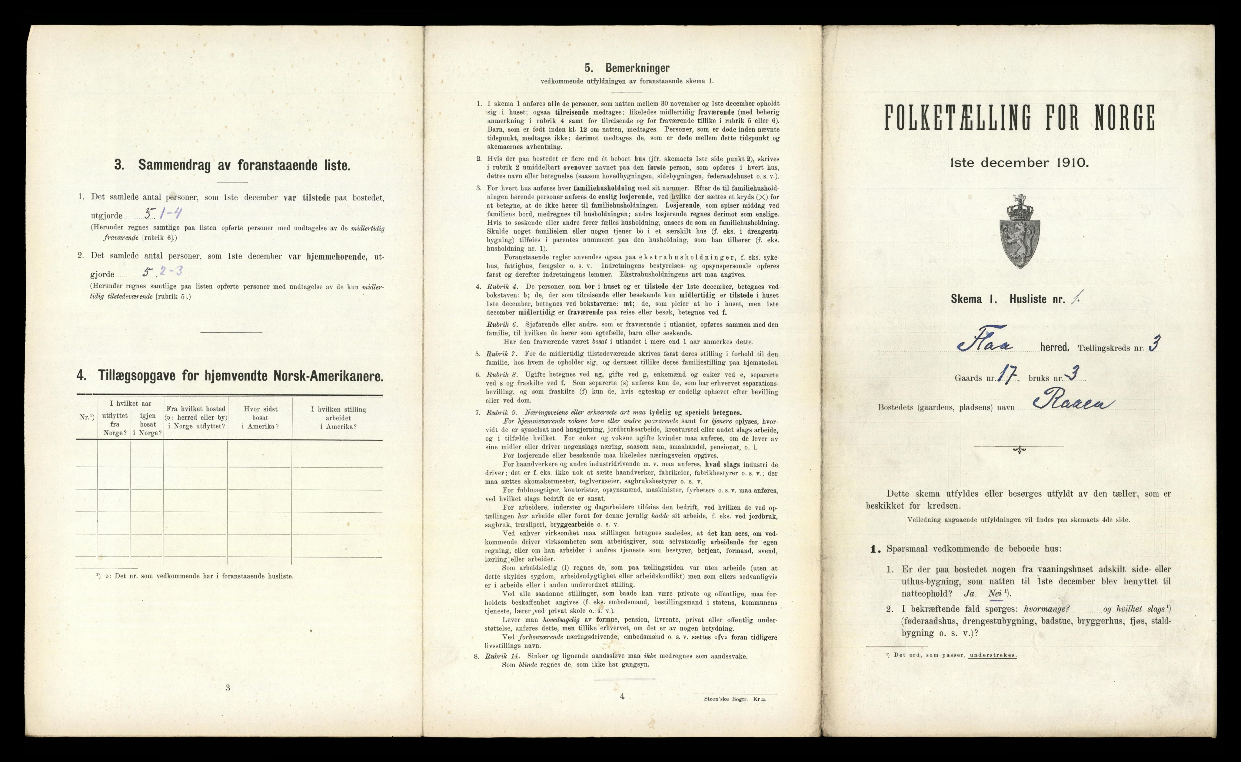 RA, 1910 census for Flå, 1910, p. 151