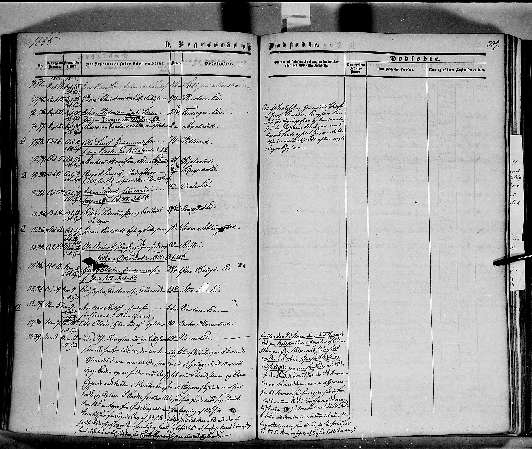 Stange prestekontor, AV/SAH-PREST-002/K/L0012: Parish register (official) no. 12, 1852-1862, p. 339