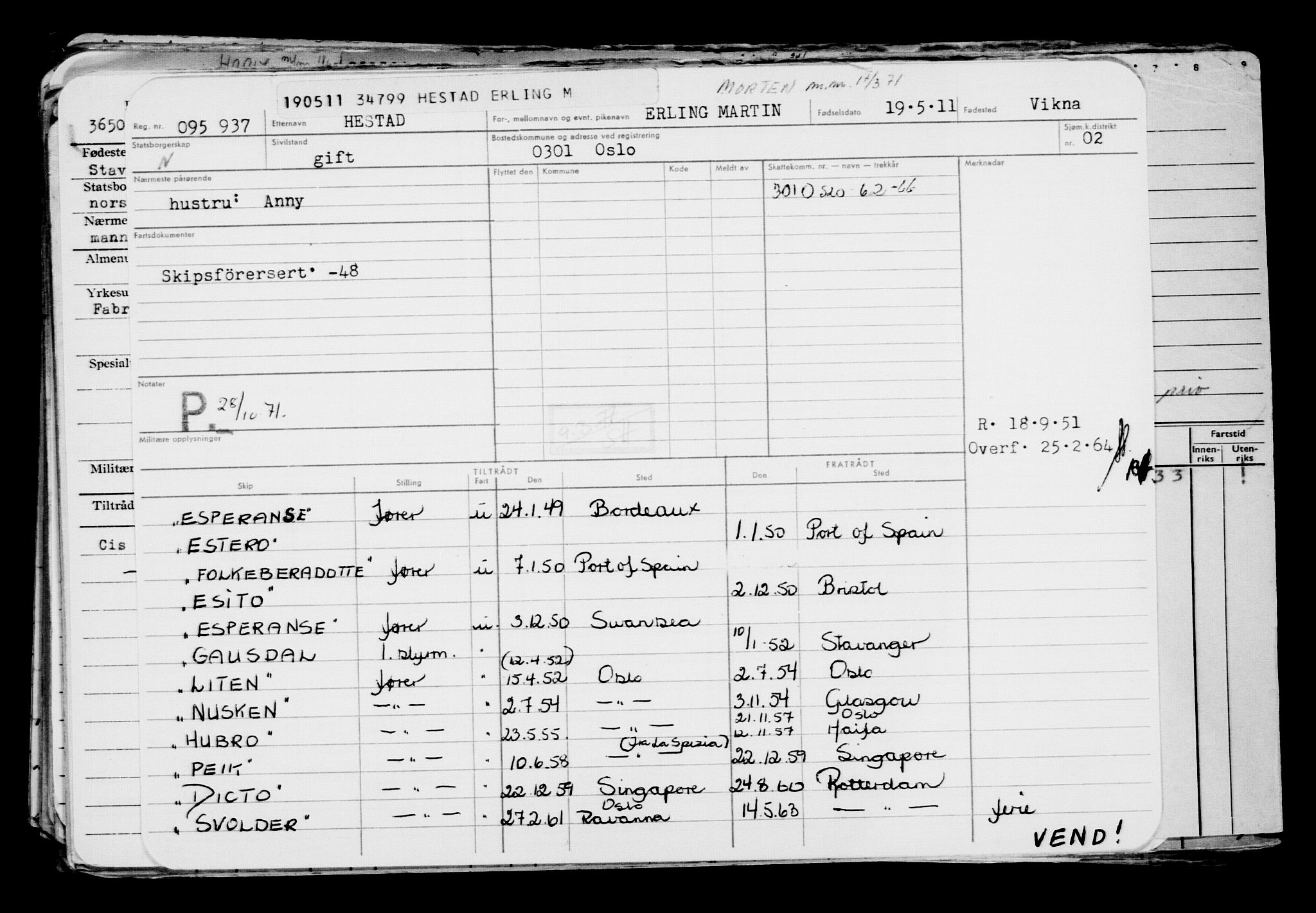 Direktoratet for sjømenn, AV/RA-S-3545/G/Gb/L0096: Hovedkort, 1911, p. 306