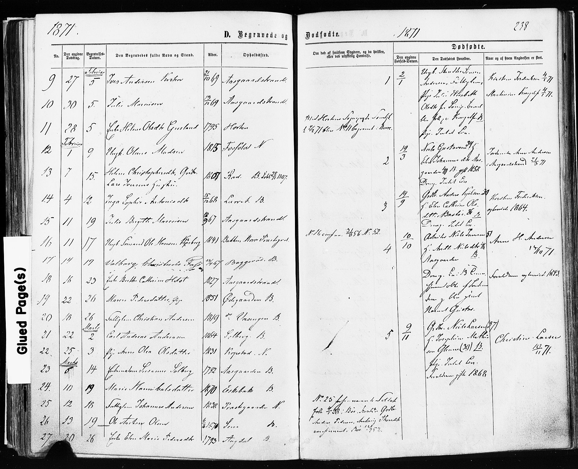 Borre kirkebøker, AV/SAKO-A-338/F/Fa/L0008: Parish register (official) no. I 8, 1868-1877, p. 238