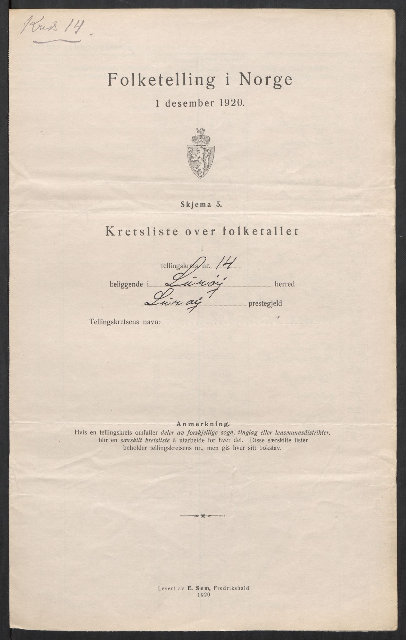 SAT, 1920 census for Lurøy, 1920, p. 49