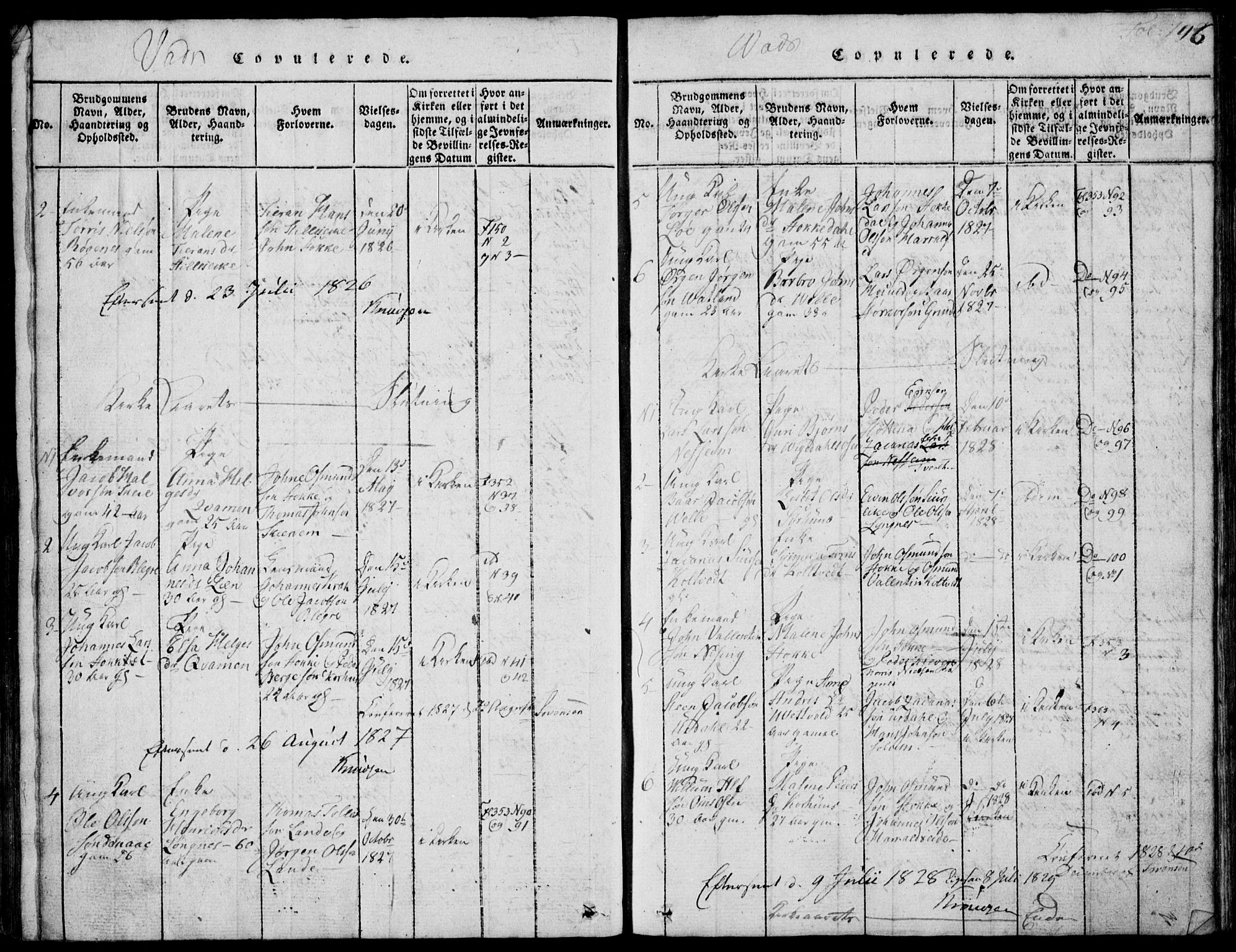 Skjold sokneprestkontor, AV/SAST-A-101847/H/Ha/Hab/L0002: Parish register (copy) no. B 2 /2, 1815-1830, p. 196