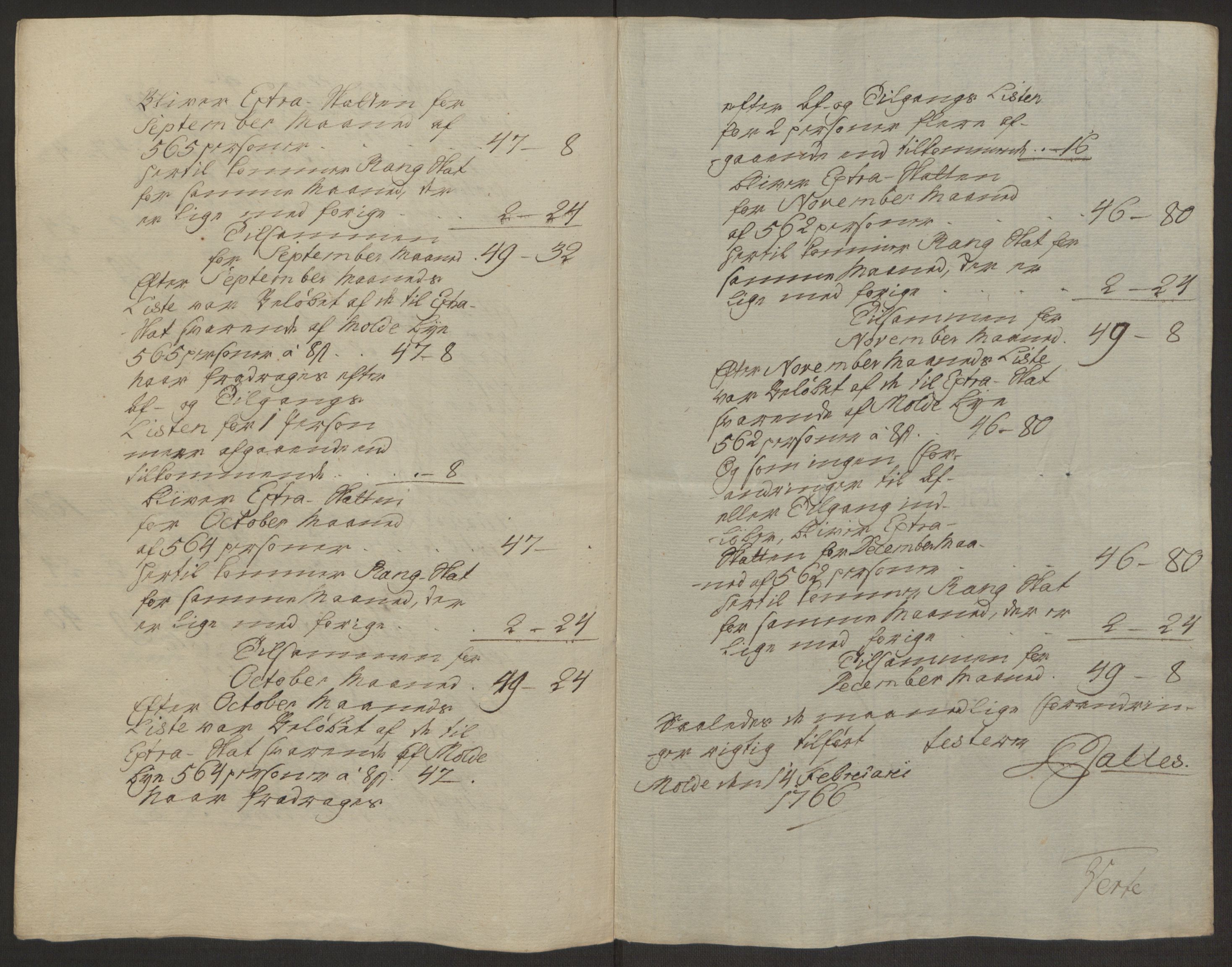 Rentekammeret inntil 1814, Reviderte regnskaper, Byregnskaper, AV/RA-EA-4066/R/Rq/L0487/0004: [Q1] Kontribusjonsregnskap / Ekstraskatt, 1762-1772, p. 118