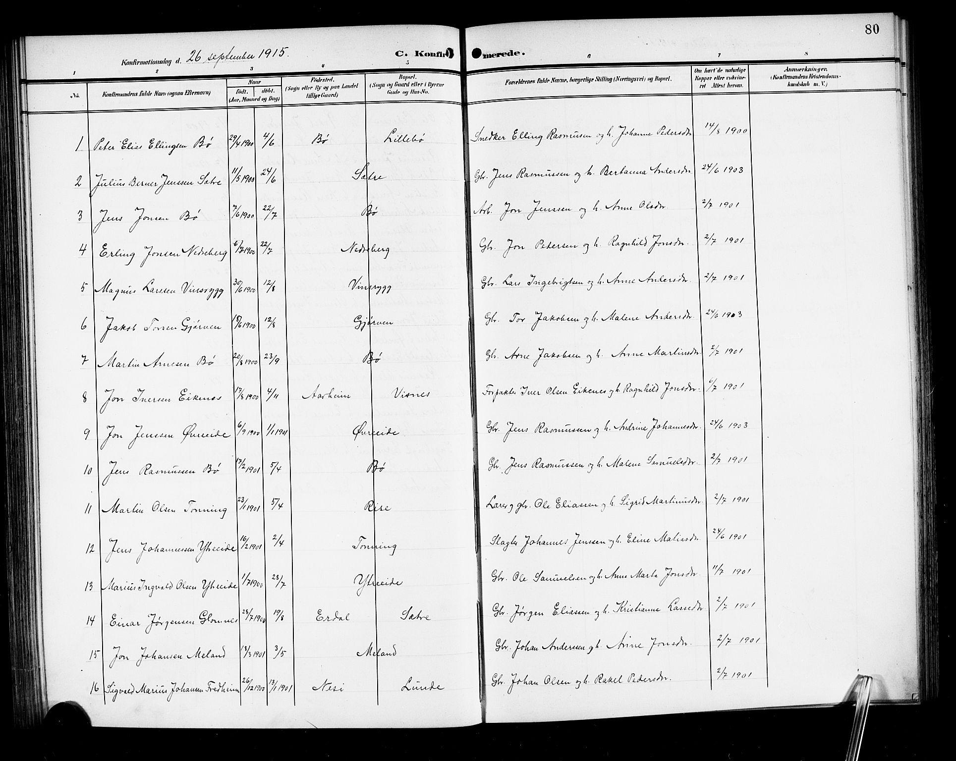 Stryn Sokneprestembete, AV/SAB-A-82501: Parish register (copy) no. A 3, 1906-1924, p. 80