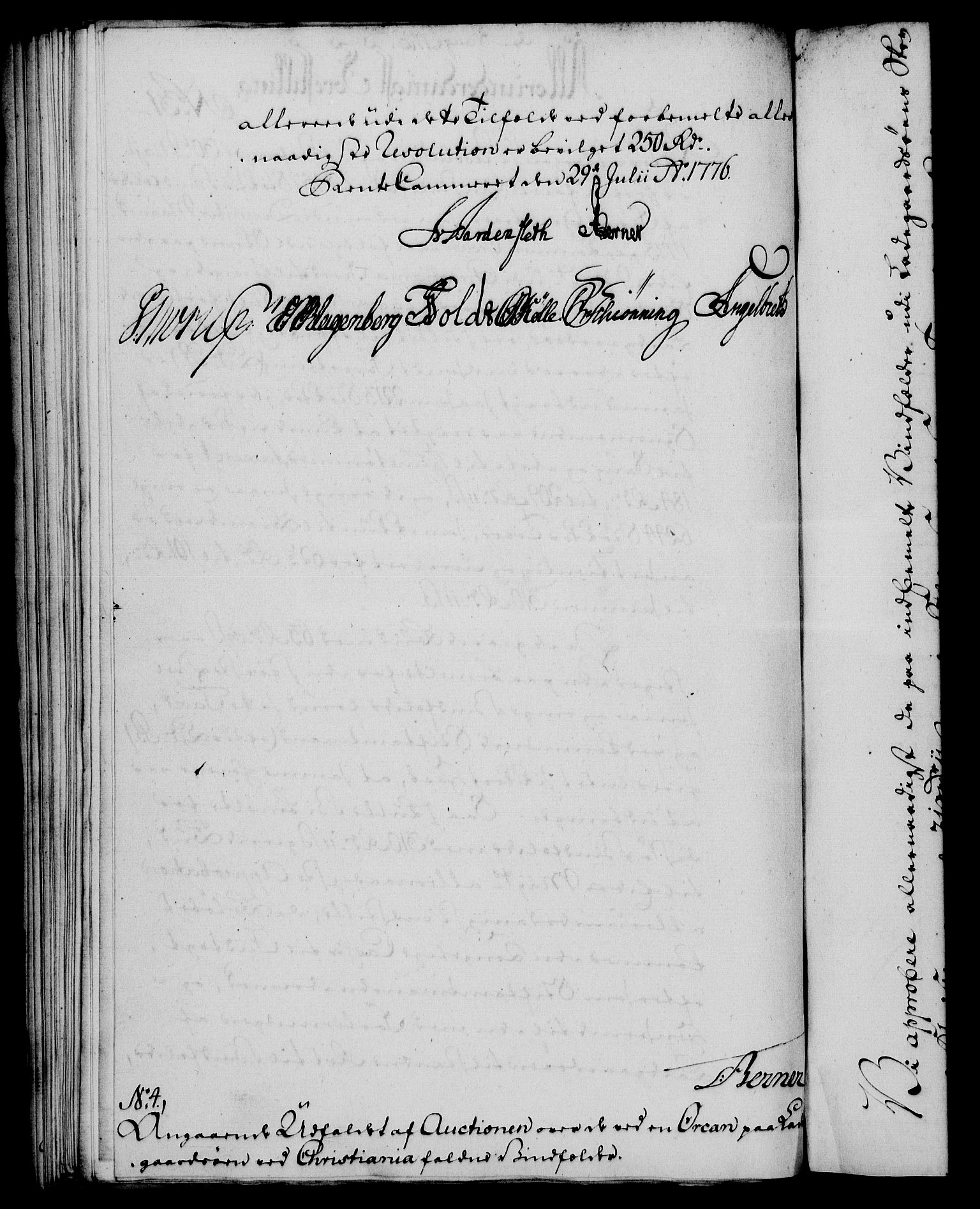 Rentekammeret, Kammerkanselliet, RA/EA-3111/G/Gf/Gfa/L0058: Norsk relasjons- og resolusjonsprotokoll (merket RK 52.58), 1776, p. 131