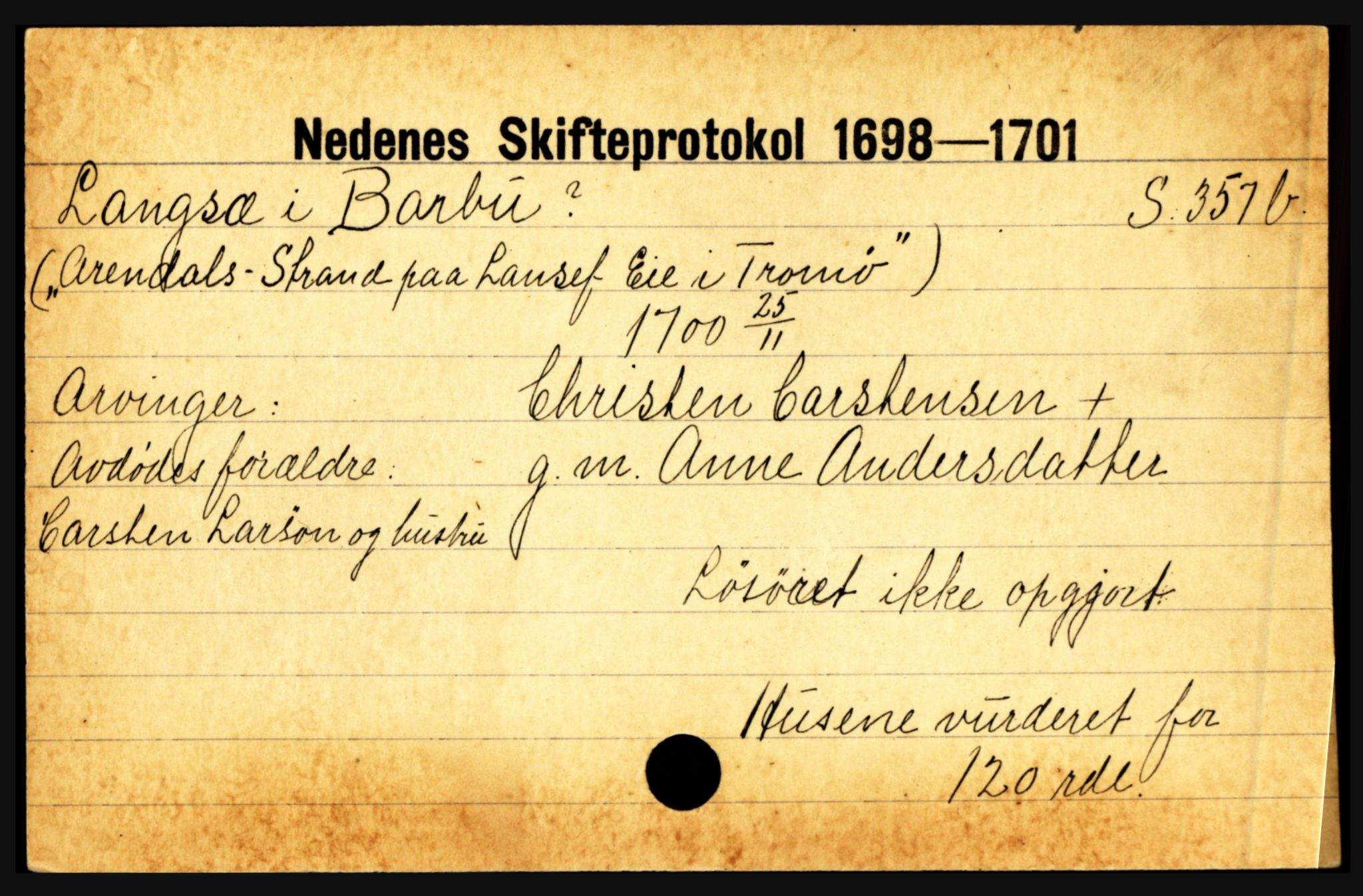 Nedenes sorenskriveri før 1824, AV/SAK-1221-0007/H, p. 16955